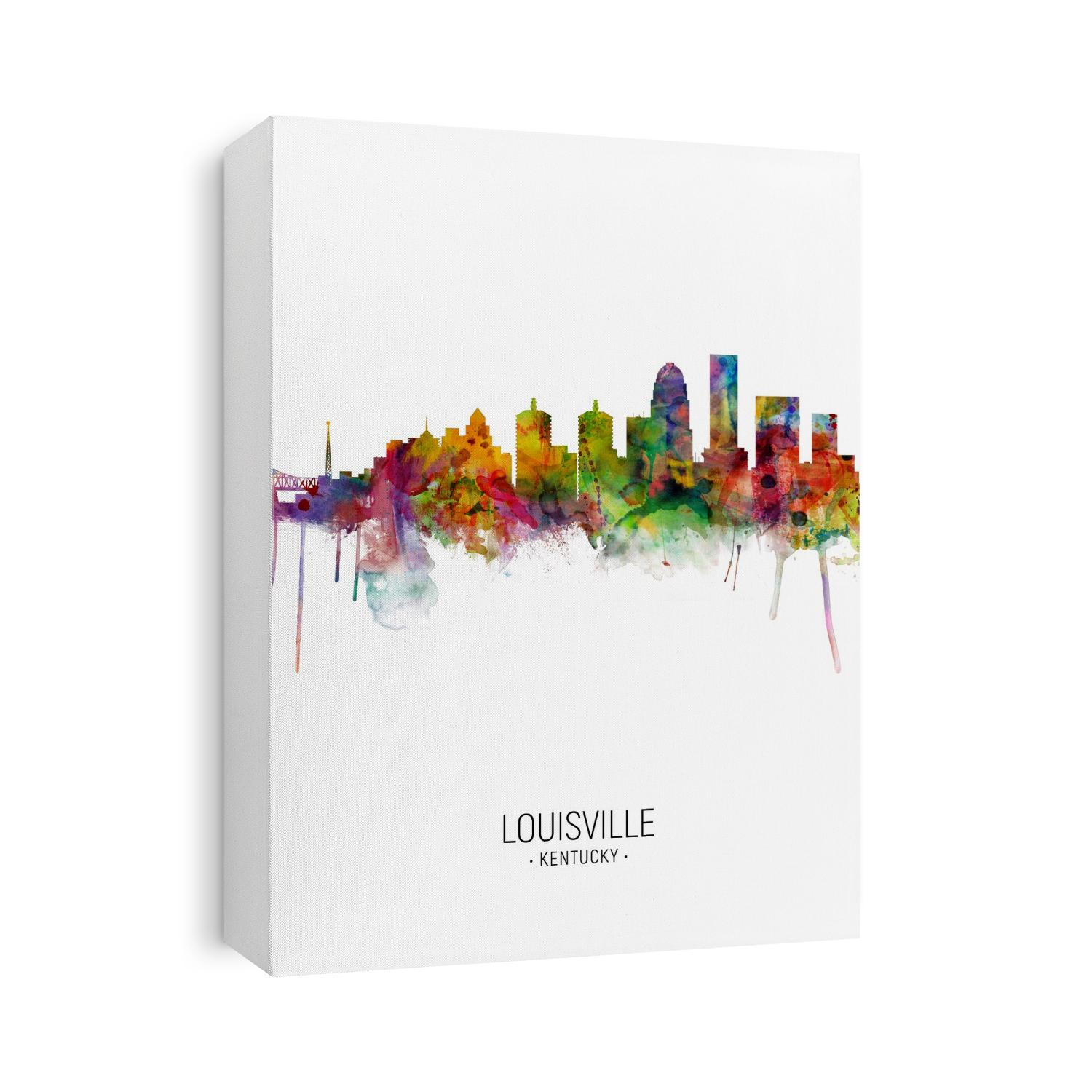 Watercolor art print of the skyline of Louisville, Kentucky, United States