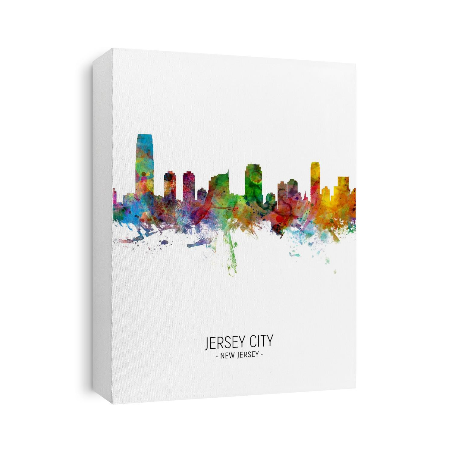 Watercolor art print of the skyline of Jersey City, New Jersey, United States
