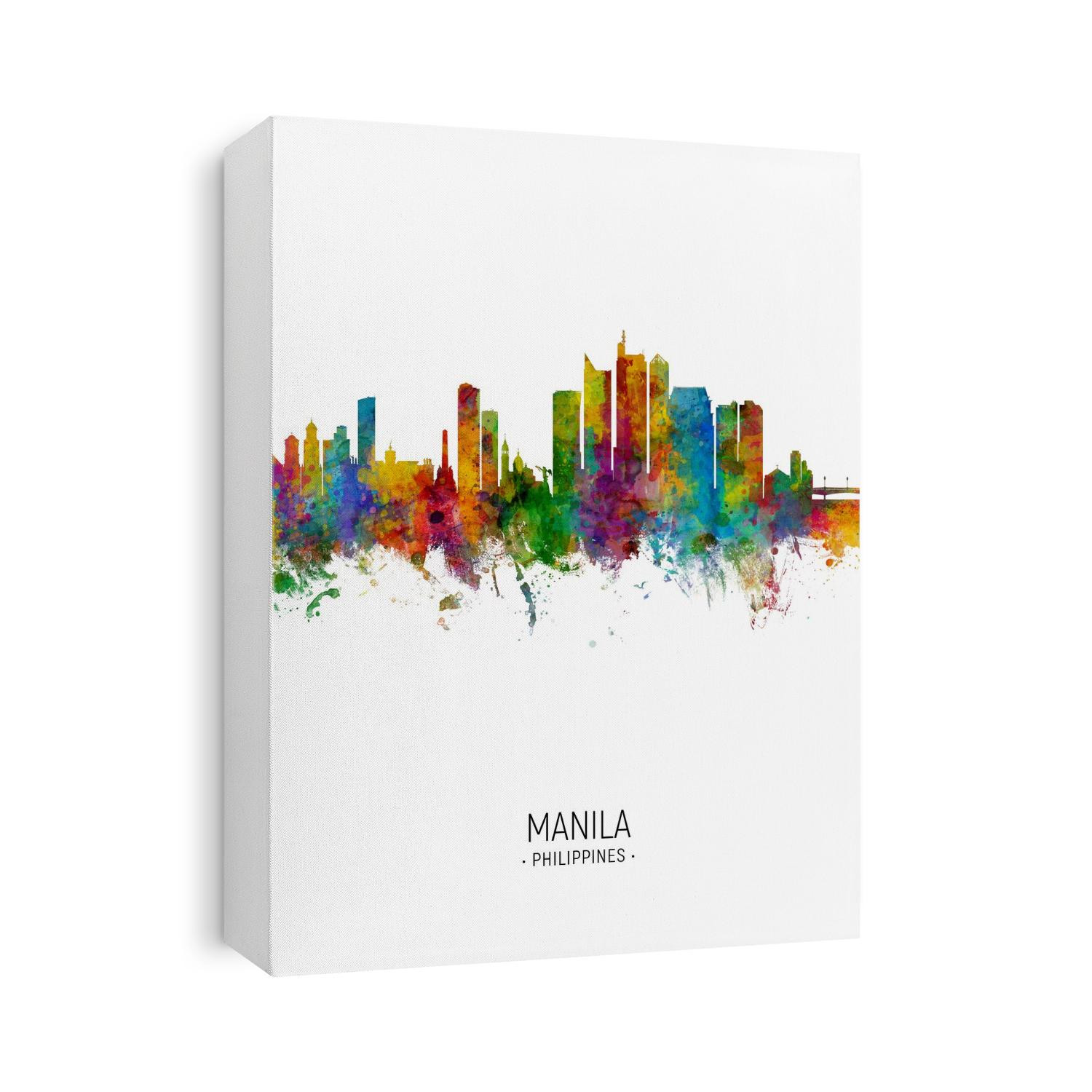 Watercolor art print of the skyline of Manila, Philippines 