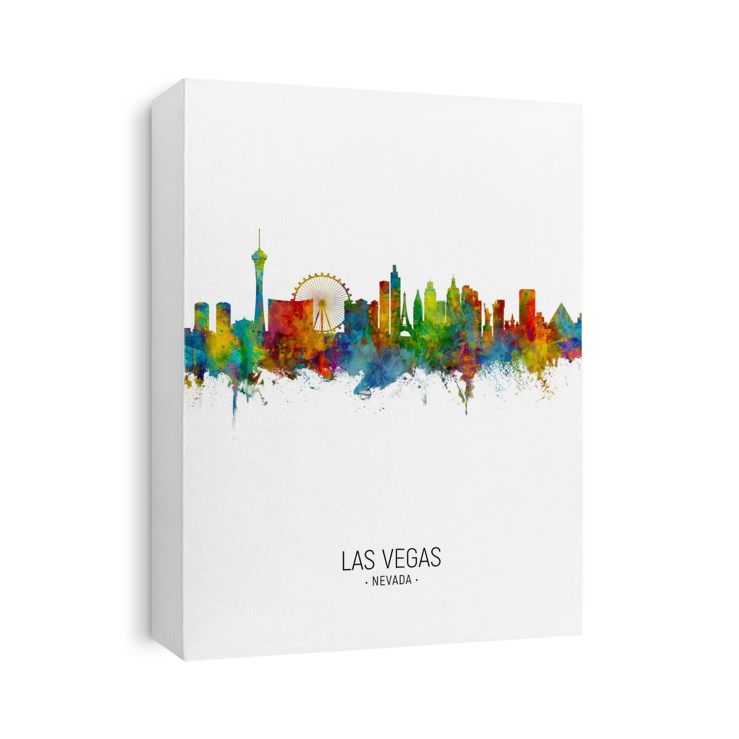 Watercolor art print of the skyline of Las Vegas, Nevada, United States