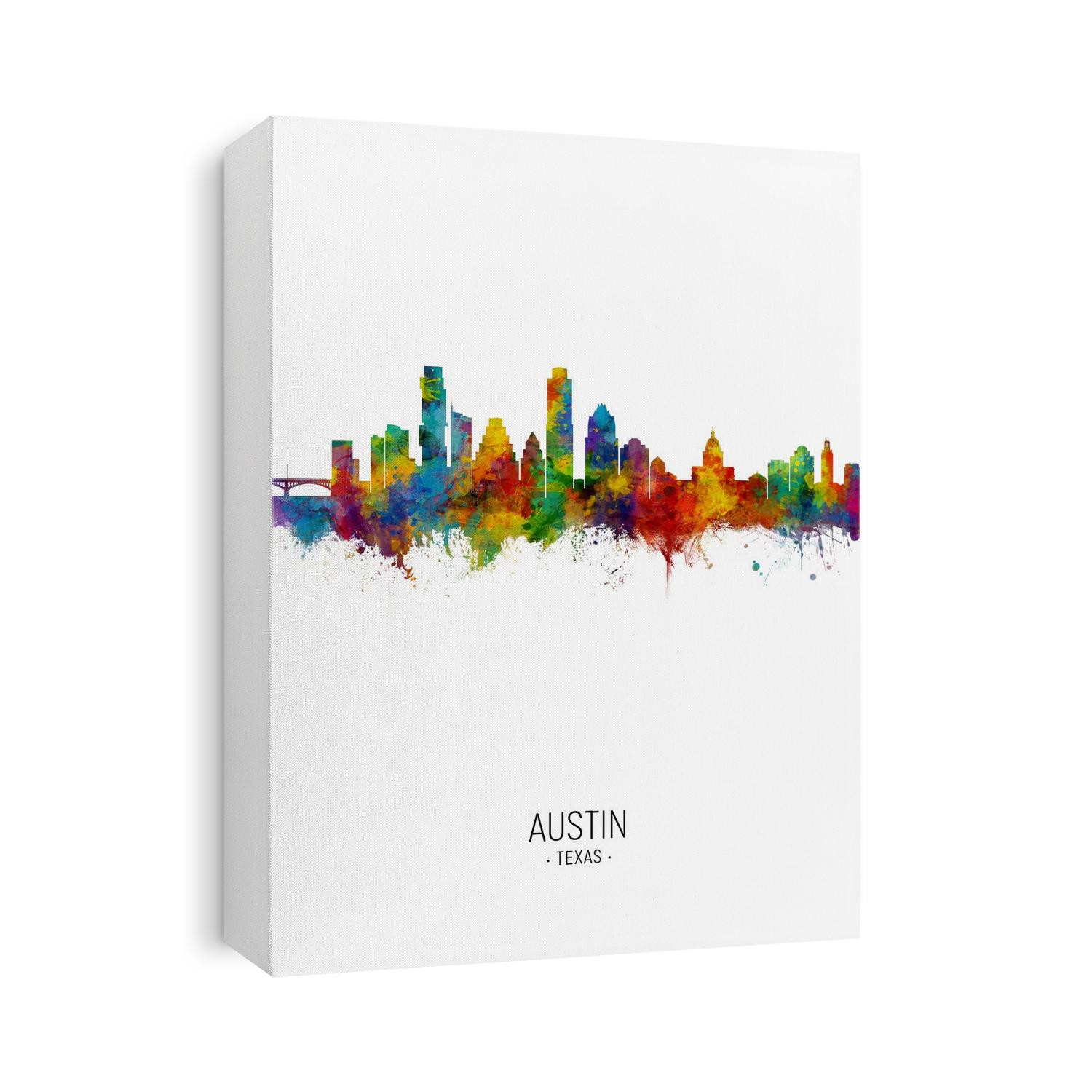 Watercolor art print of the skyline of Austin, Texas, United States