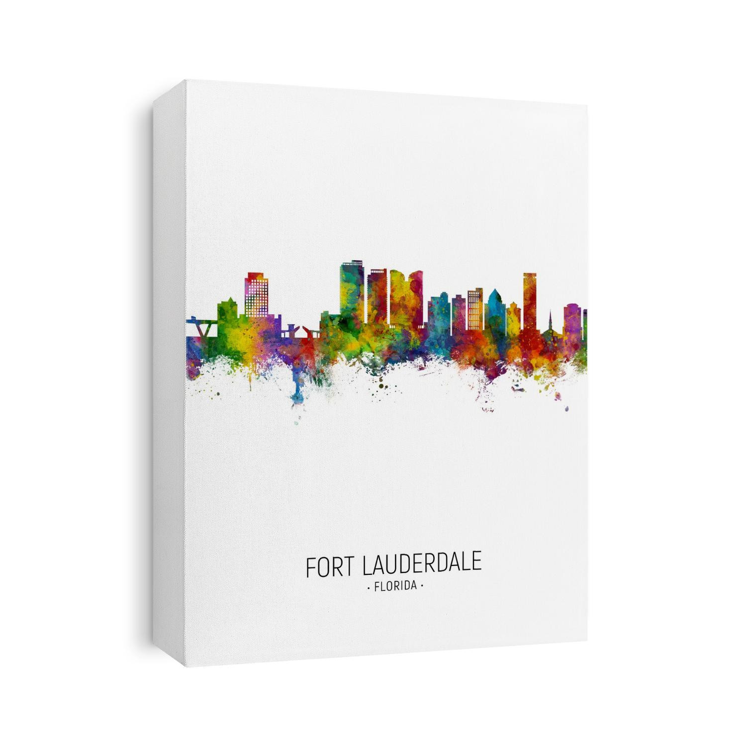 Watercolor art print of the skyline of Fort Lauderdale, Florida, United States