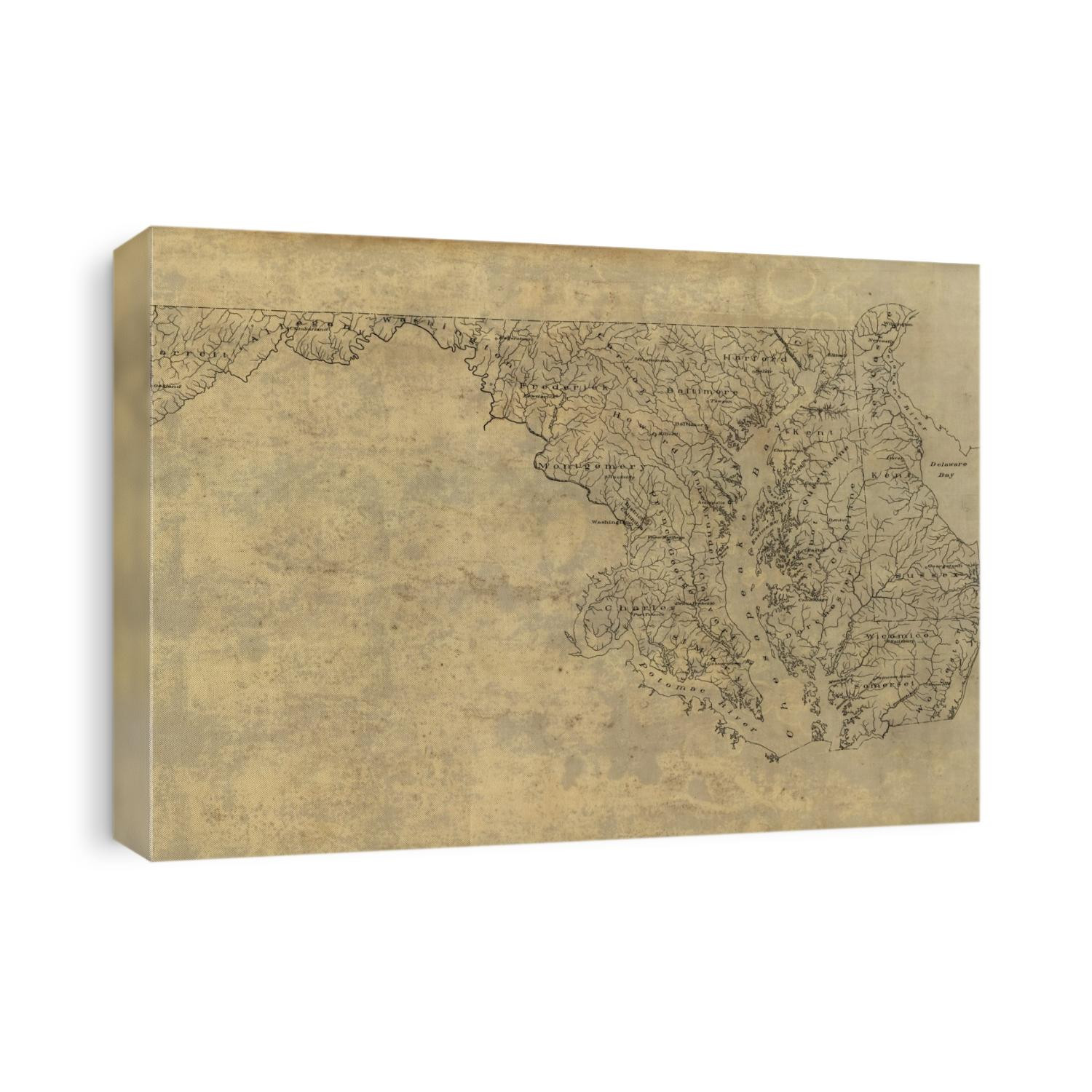 Old map of Delaware and Maryland from 1893.
