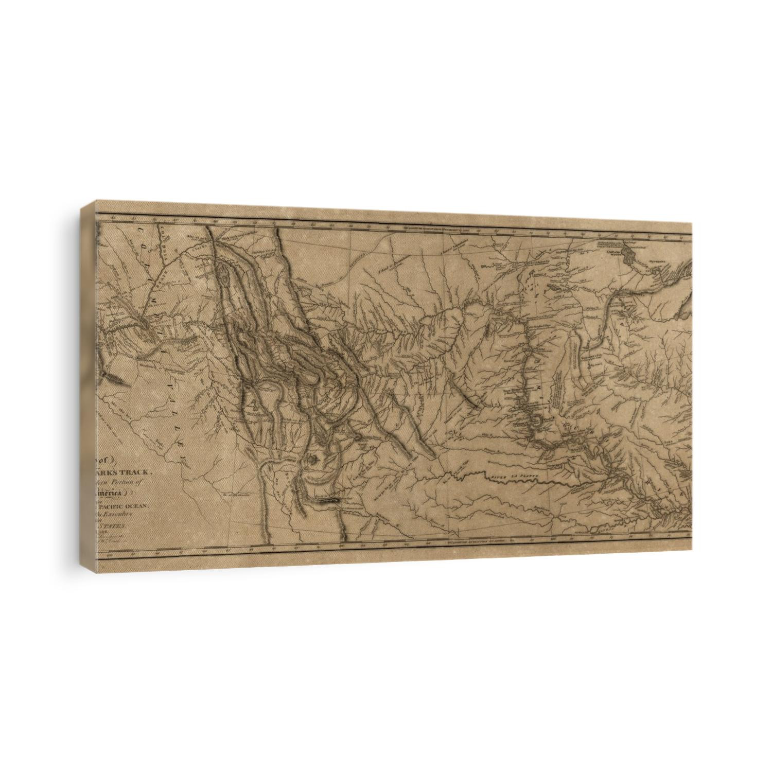 Old map of the Lewis and Clark Expedition from 1814 by Samuel Lewis.