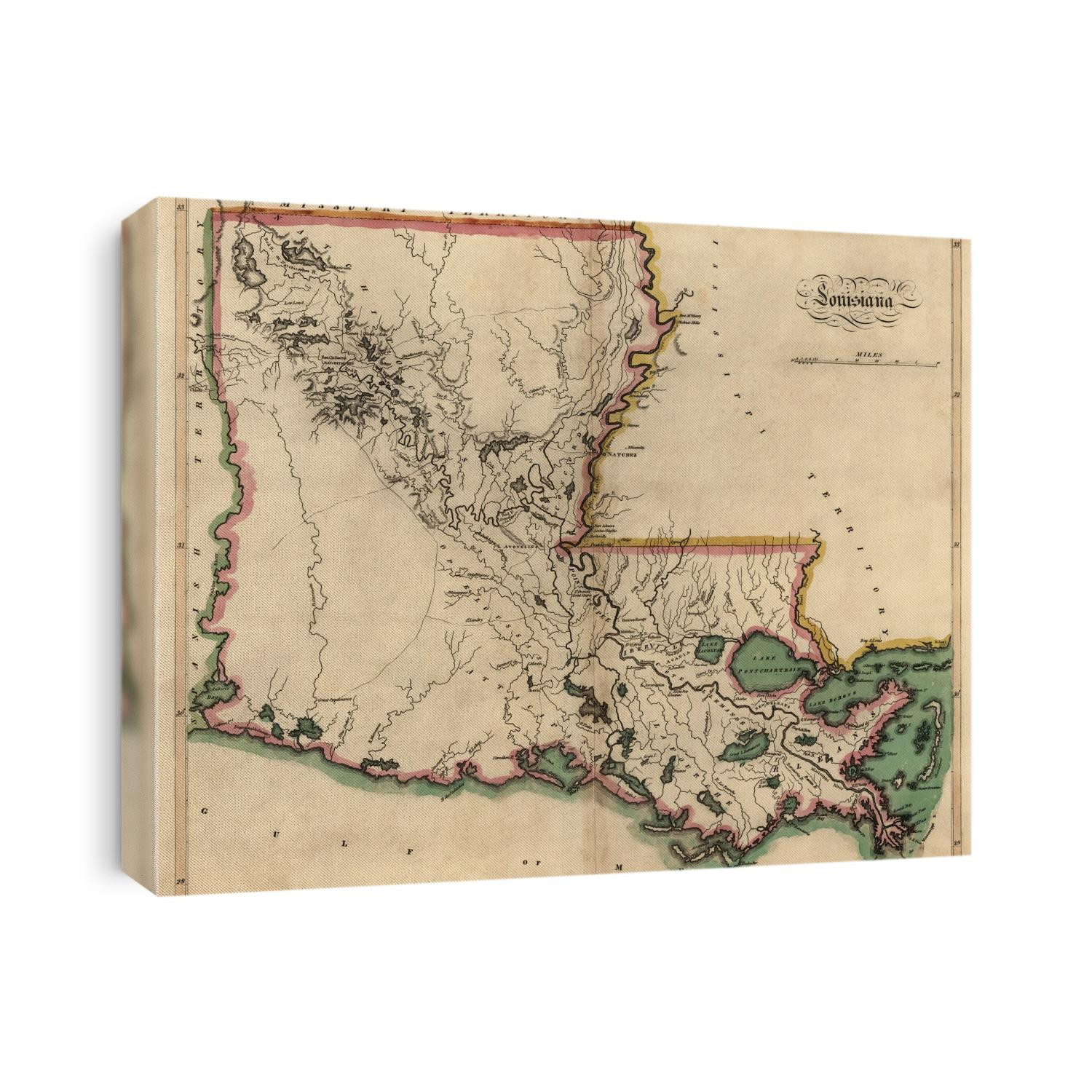 Old Map of Louisiana, 1814 Canvas Print | CanvasWorld