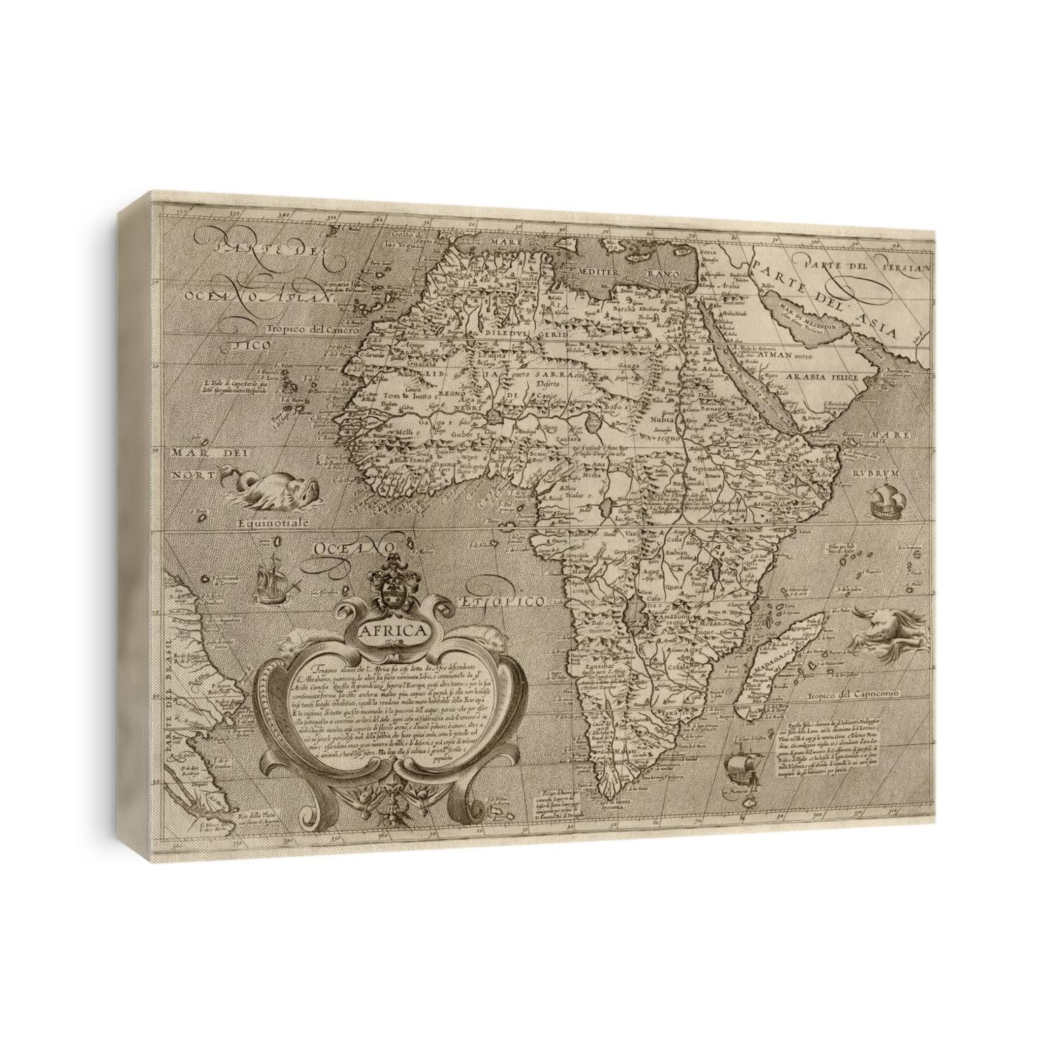 Old map of Africa from c1600 by Arnoldo di Arnoldi.