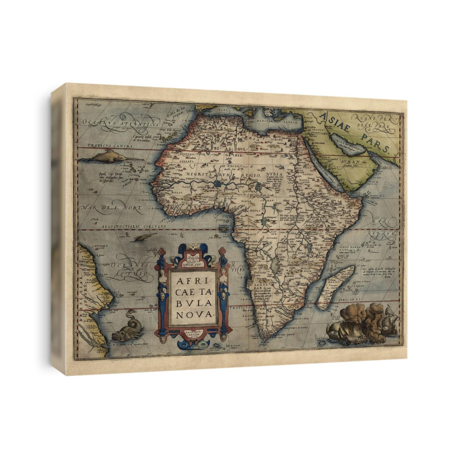 Old map of Africa from 1570 by Abraham Ortelius.