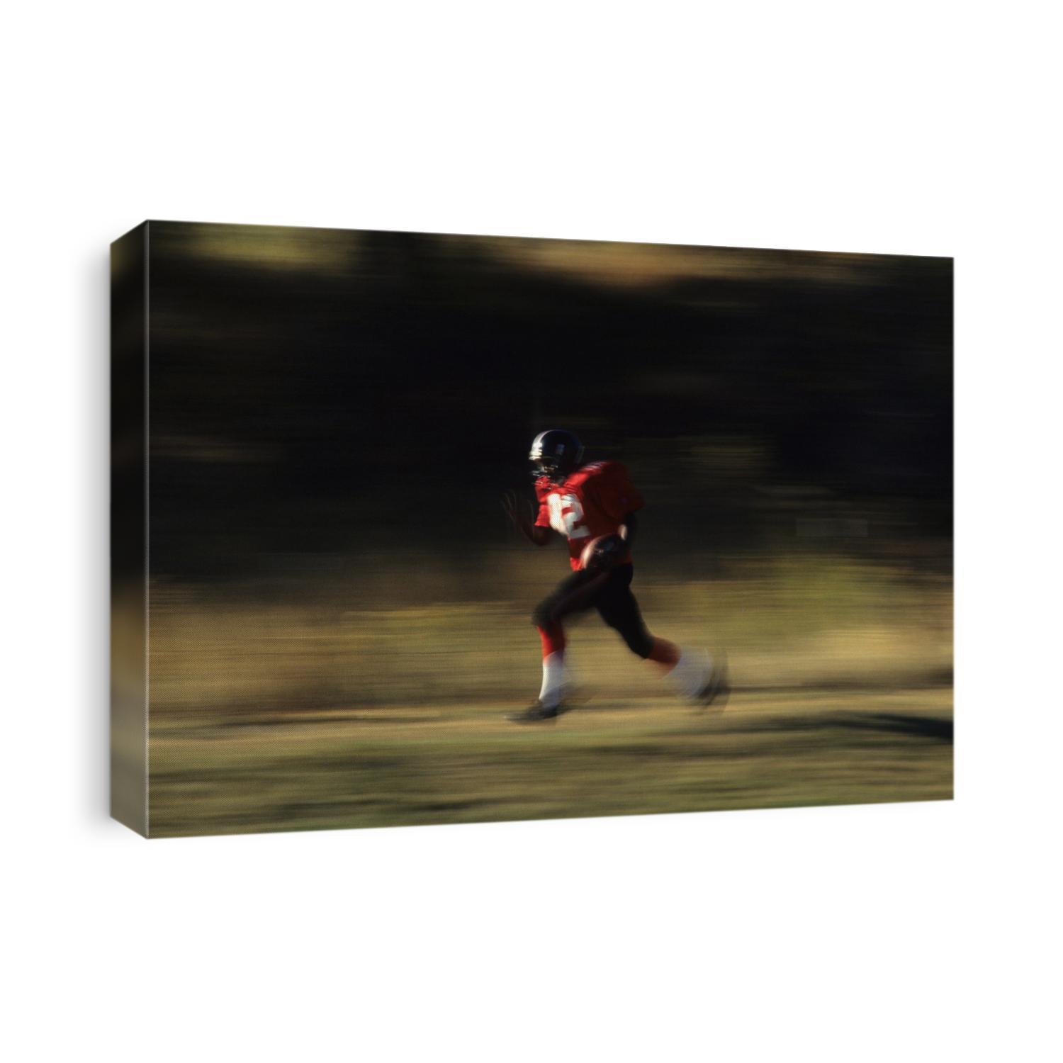 Football running back in action