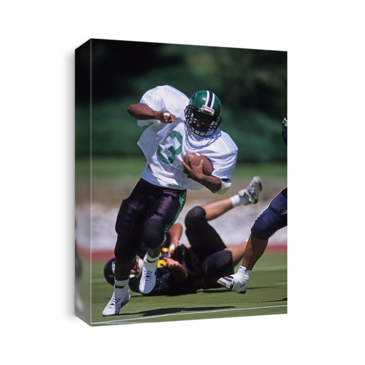Football players in action
