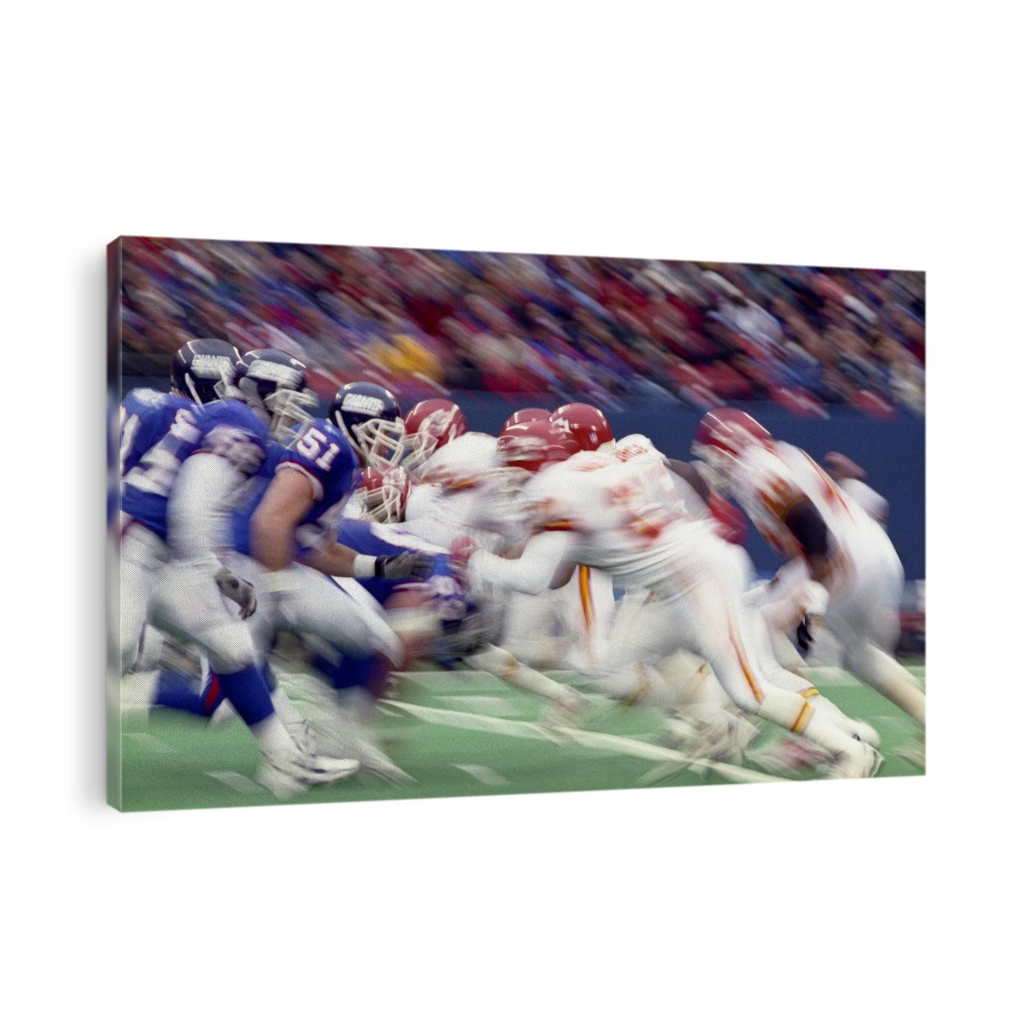 Blurred action of NFl football-NY Giants vs. KC Chiefs.