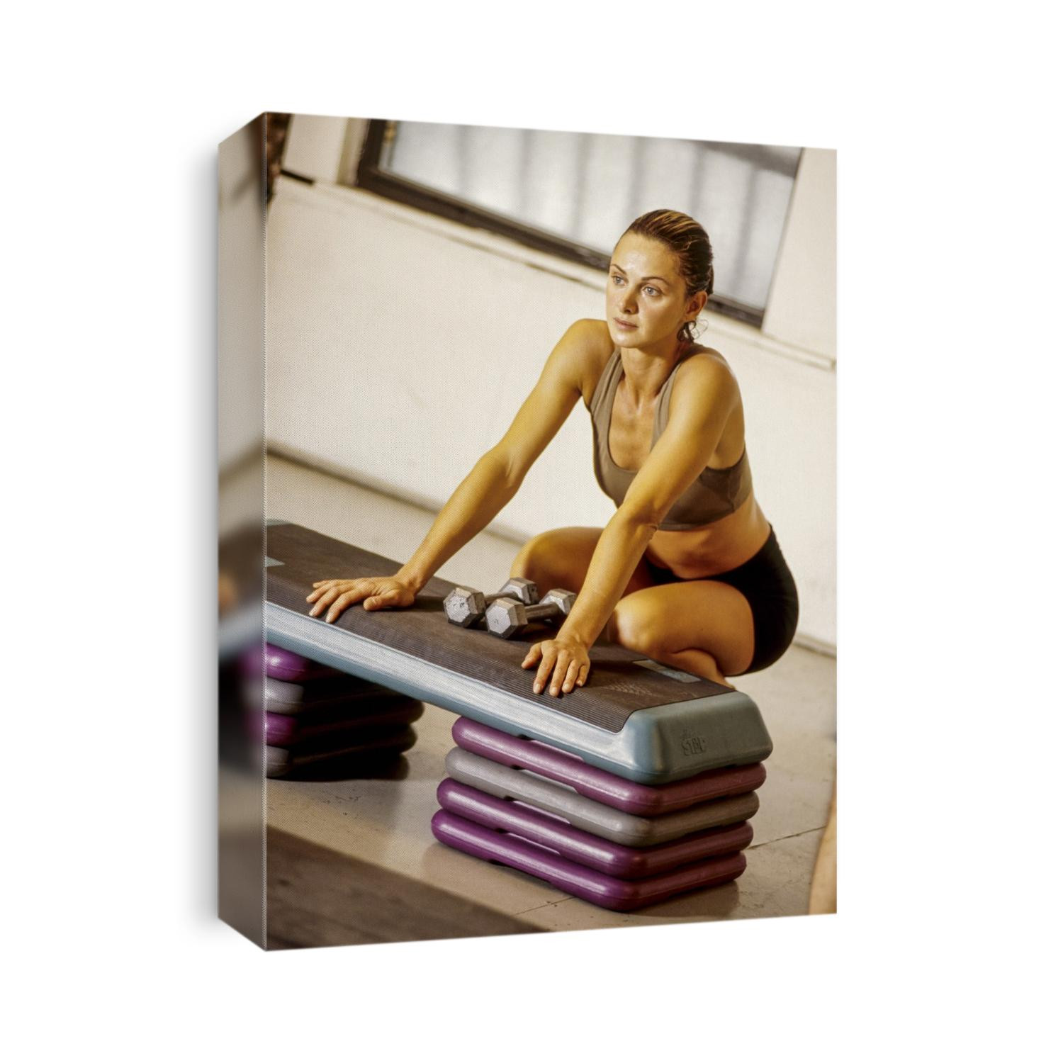 Woman resting after working out.