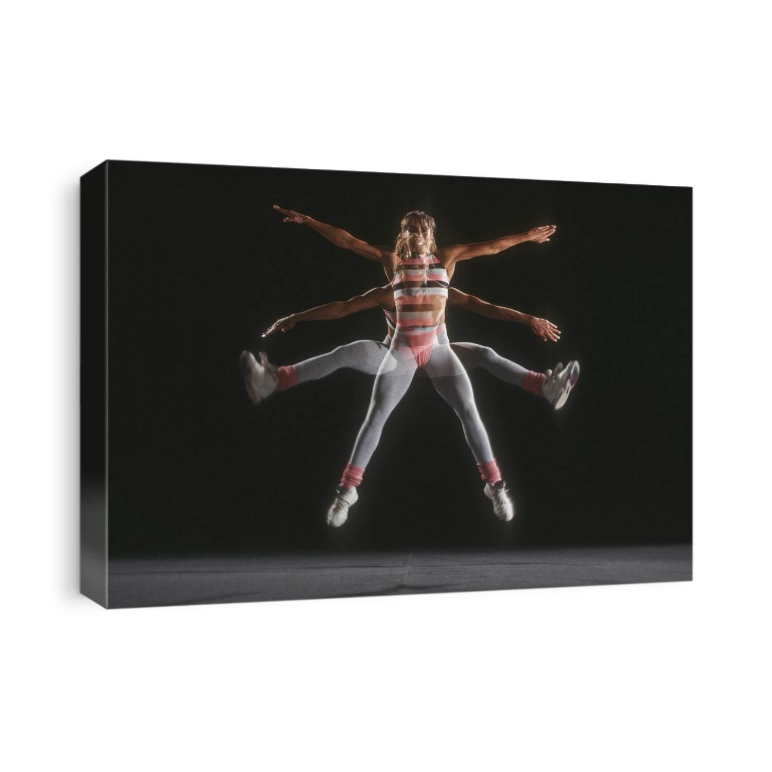 Sequence of woman leaping.