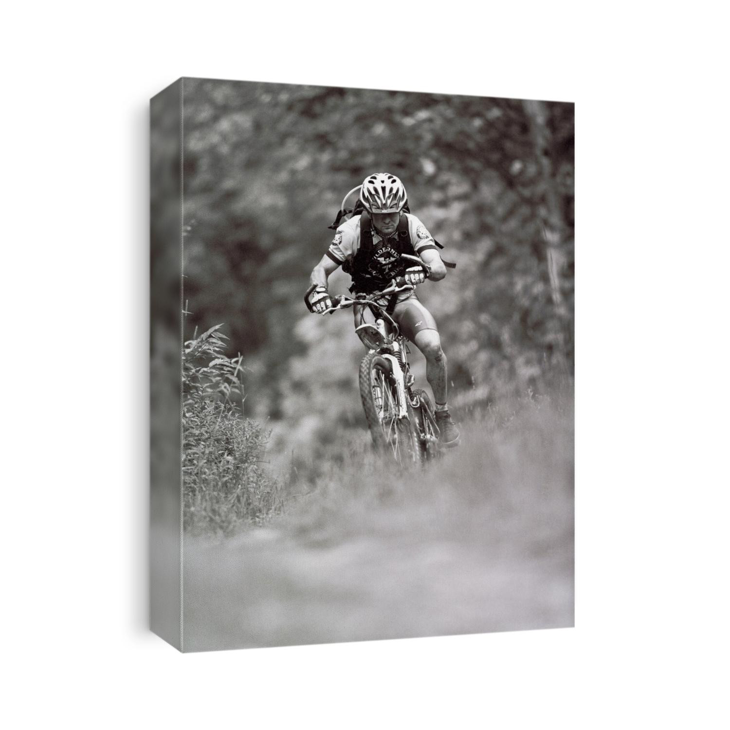 Male mountain biker on the trails