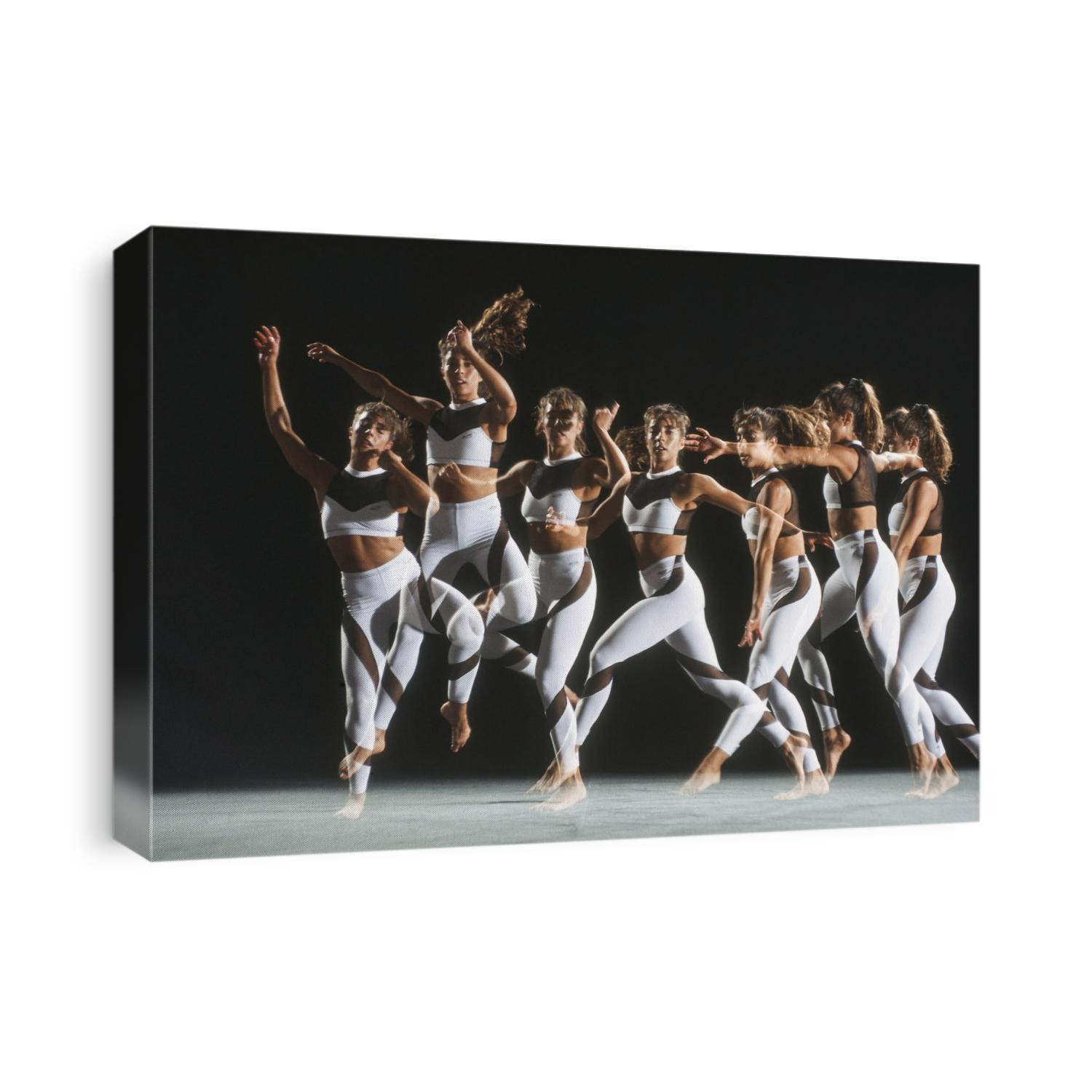 Sequence of woman leaping.