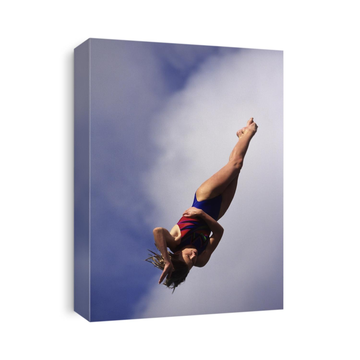 Women diver flying through the air
