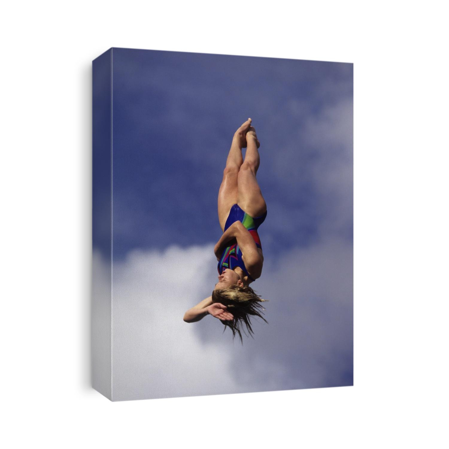 Women diver flying through the air.