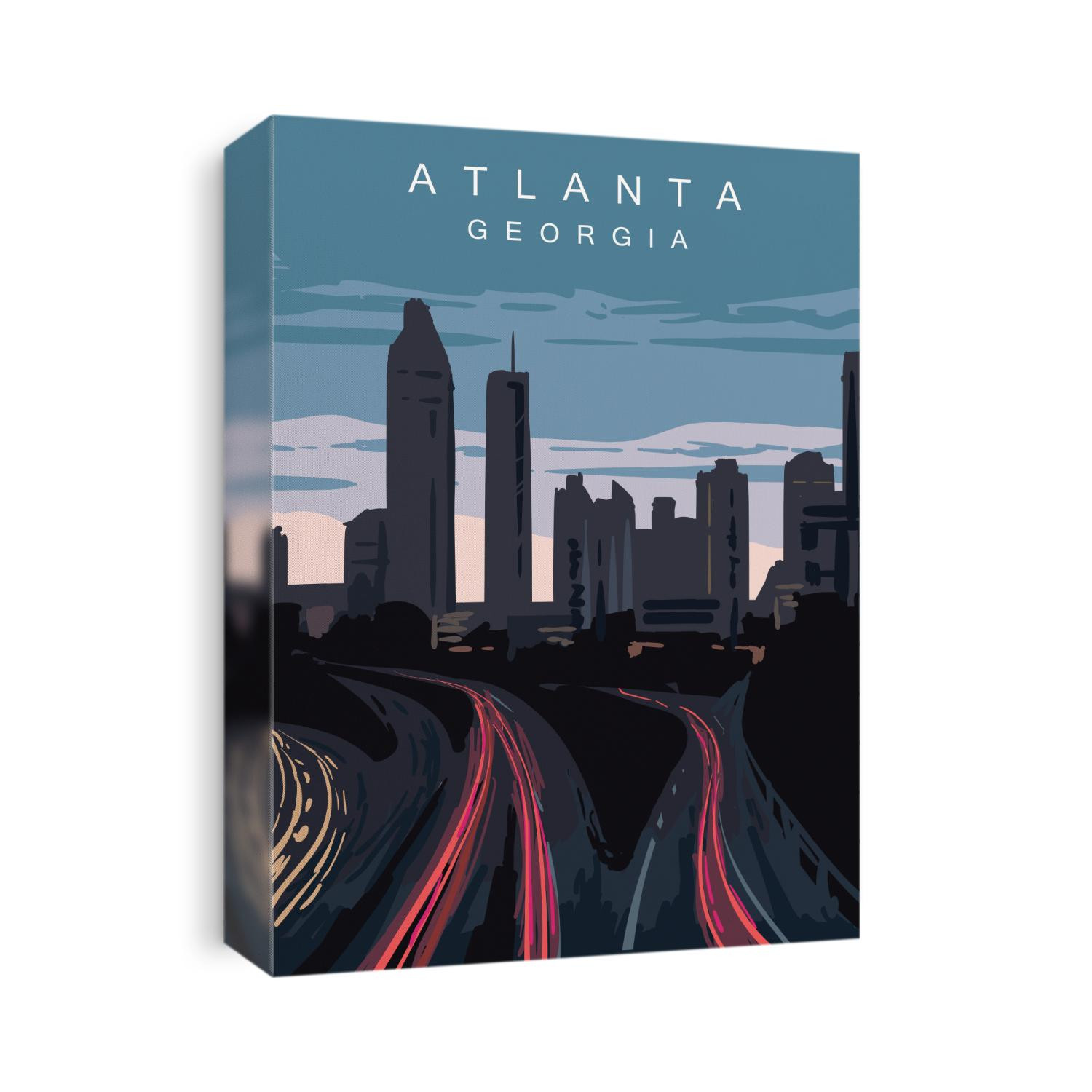 Atlanta modern vector poster. Atlanta, Georgia landscape illustration.