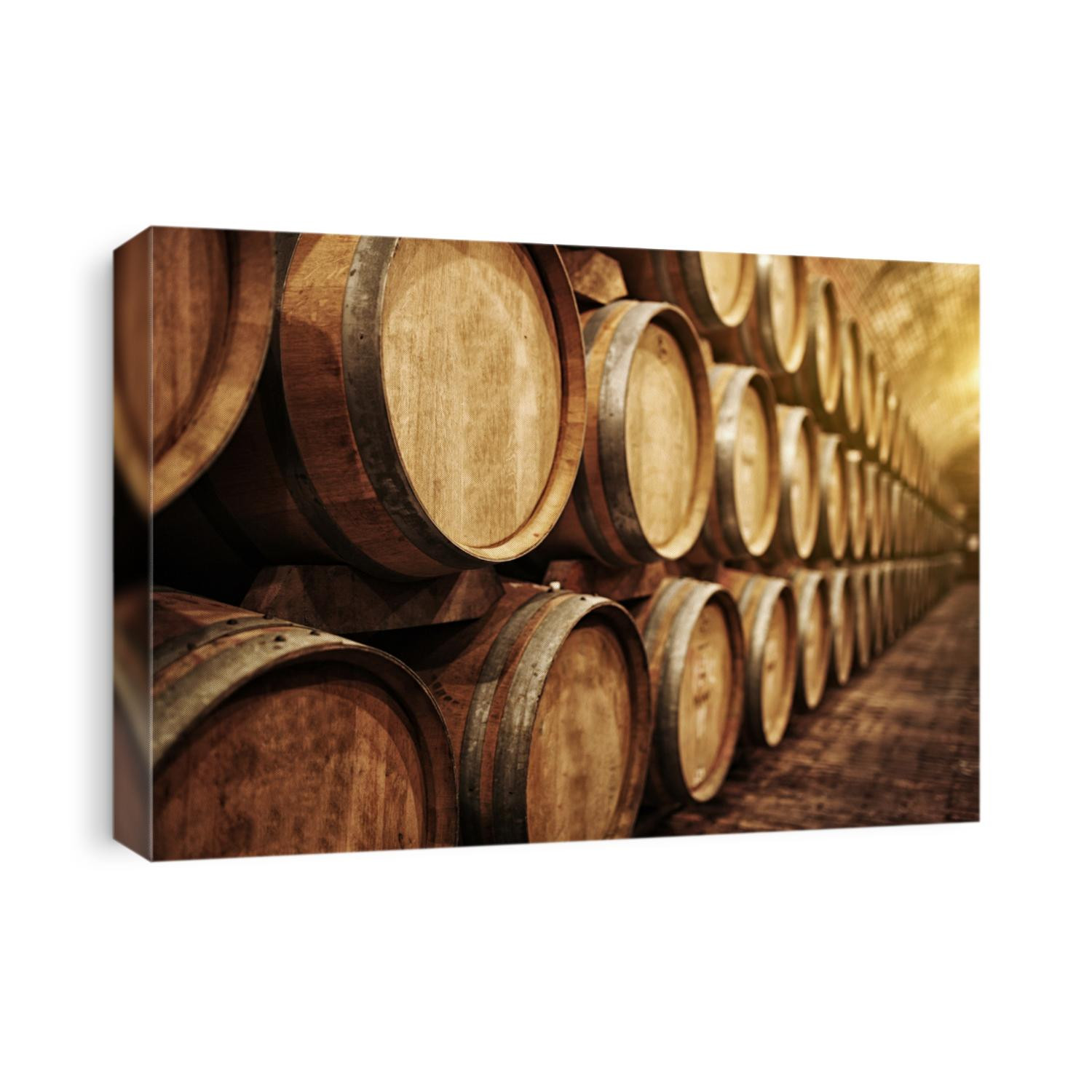 Wine barrels in wine-vaults in order
