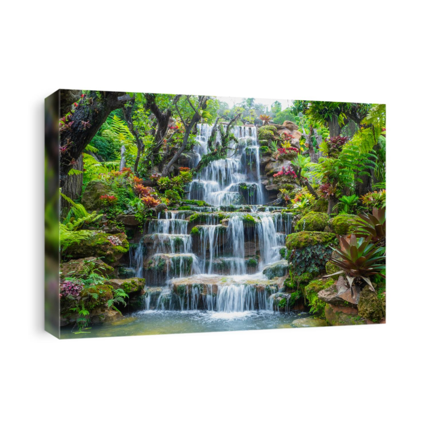 Waterfall in Thailand.View of waterfall in beautiful garden at sakon nakhon  province,Thailand.