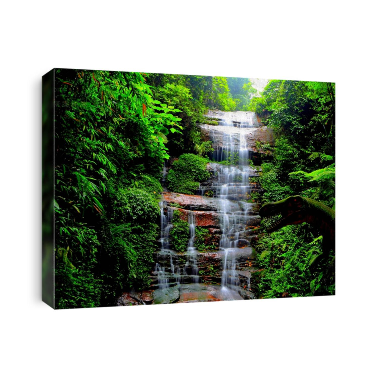 Nature.In this picture you can see Waterfalls with beautiful greenery.beautiful  summer scene
