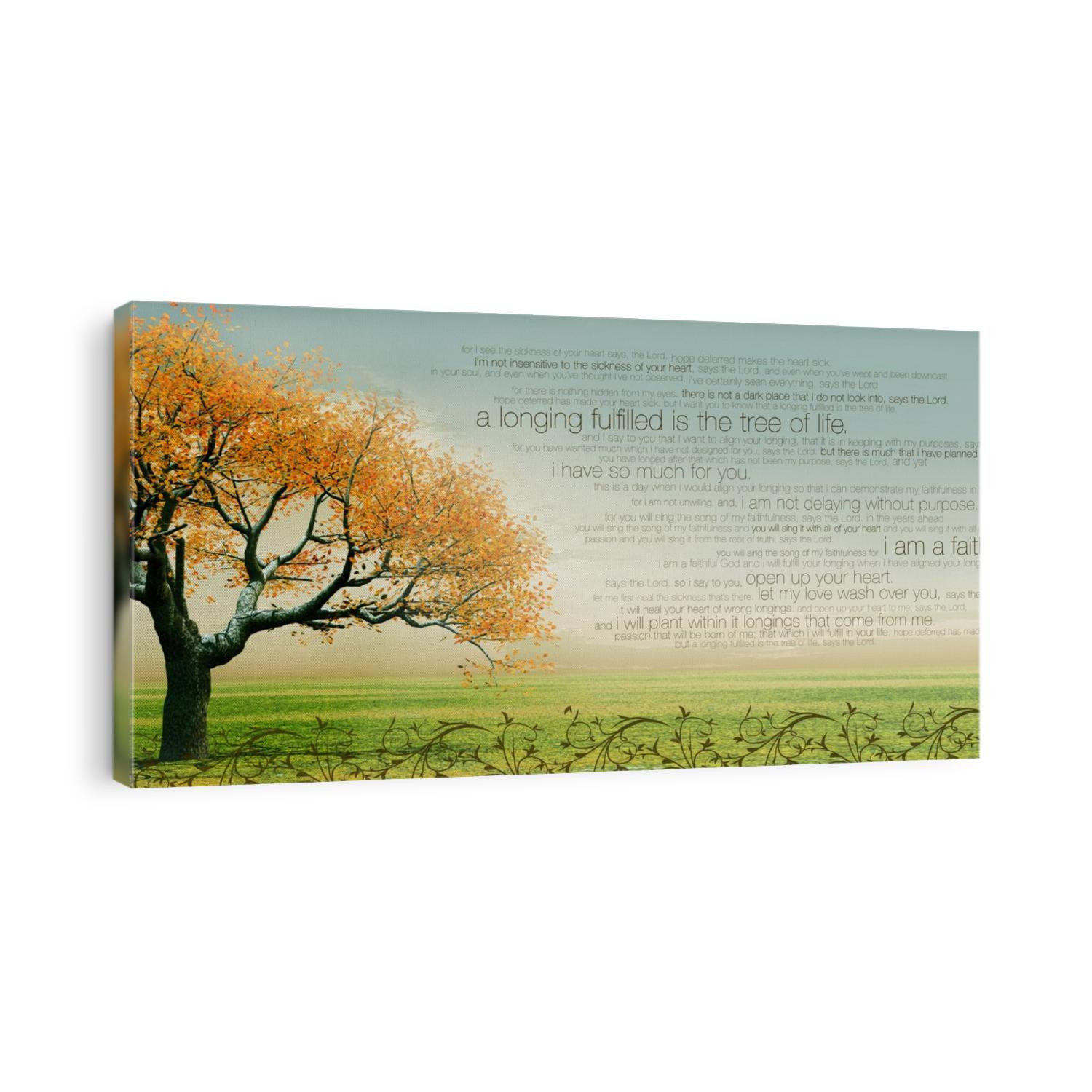 Orange tree with green grass against blue sky based on Proverbs 3:12