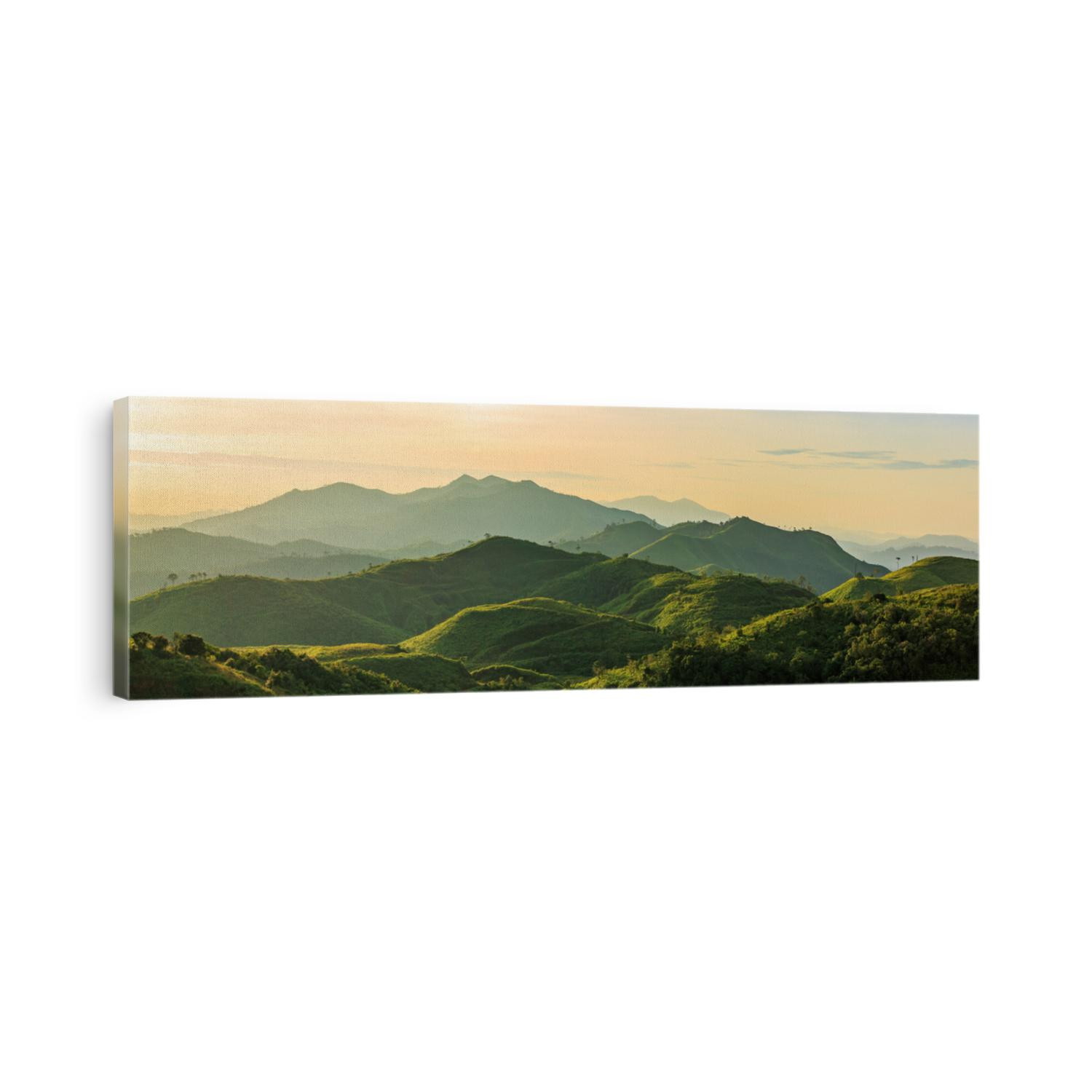 Beautiful sunrise over the mountain range at the west of thailand