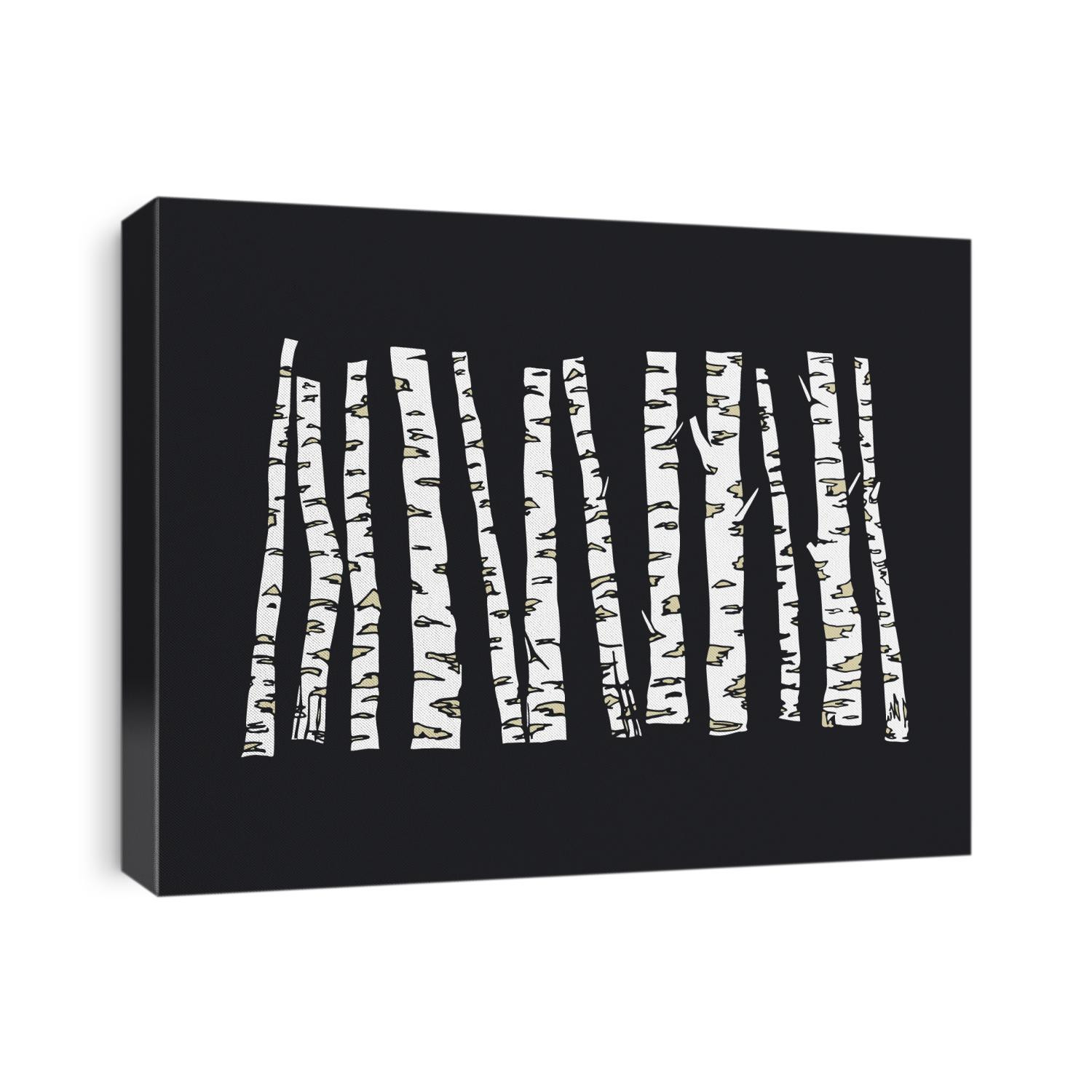 Vector illustration of hand drawn birch tree trunks. Ink drawing, graphic style. Beautiful floral design elements.