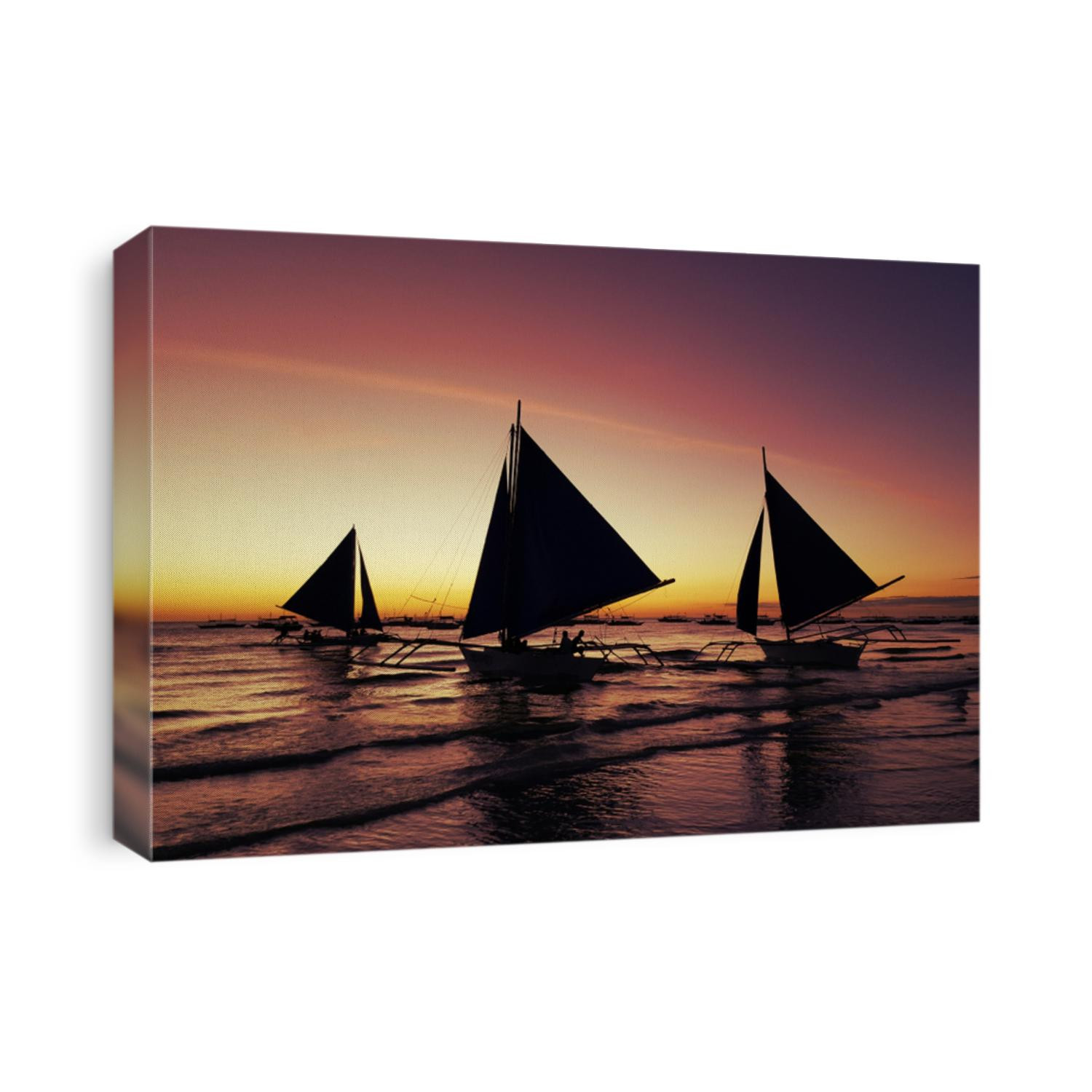 Philippines Boracay Sea Sunset Sailboat