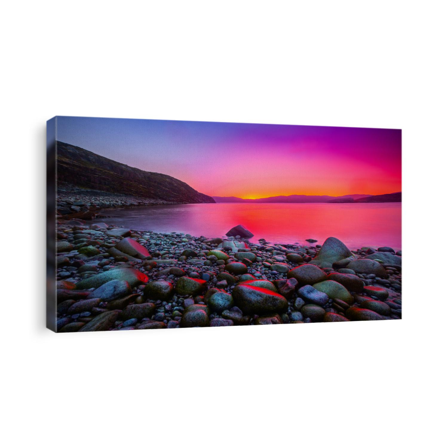 Sunset on the stone coast