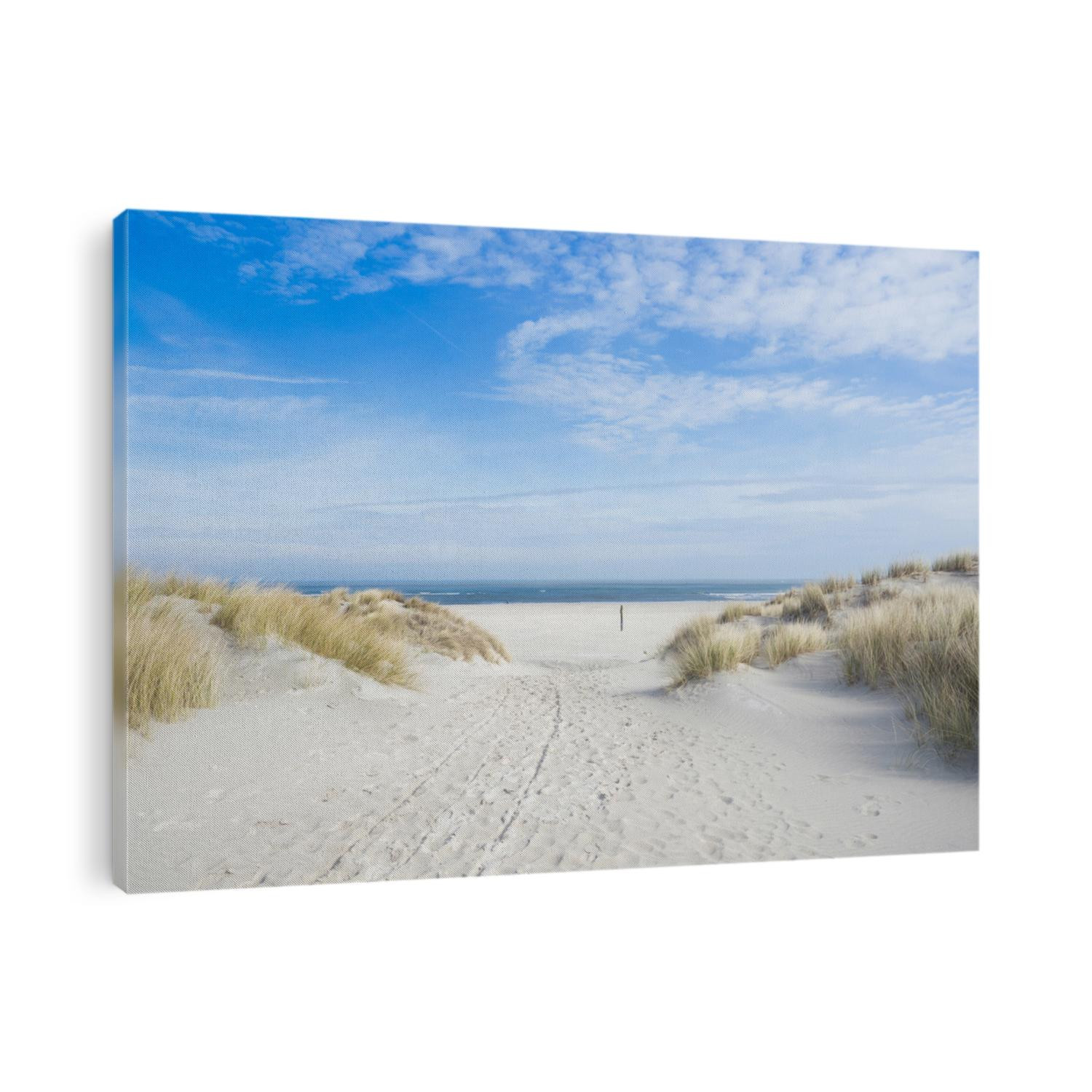 Beach view from the sand dunes. North sea, Germany