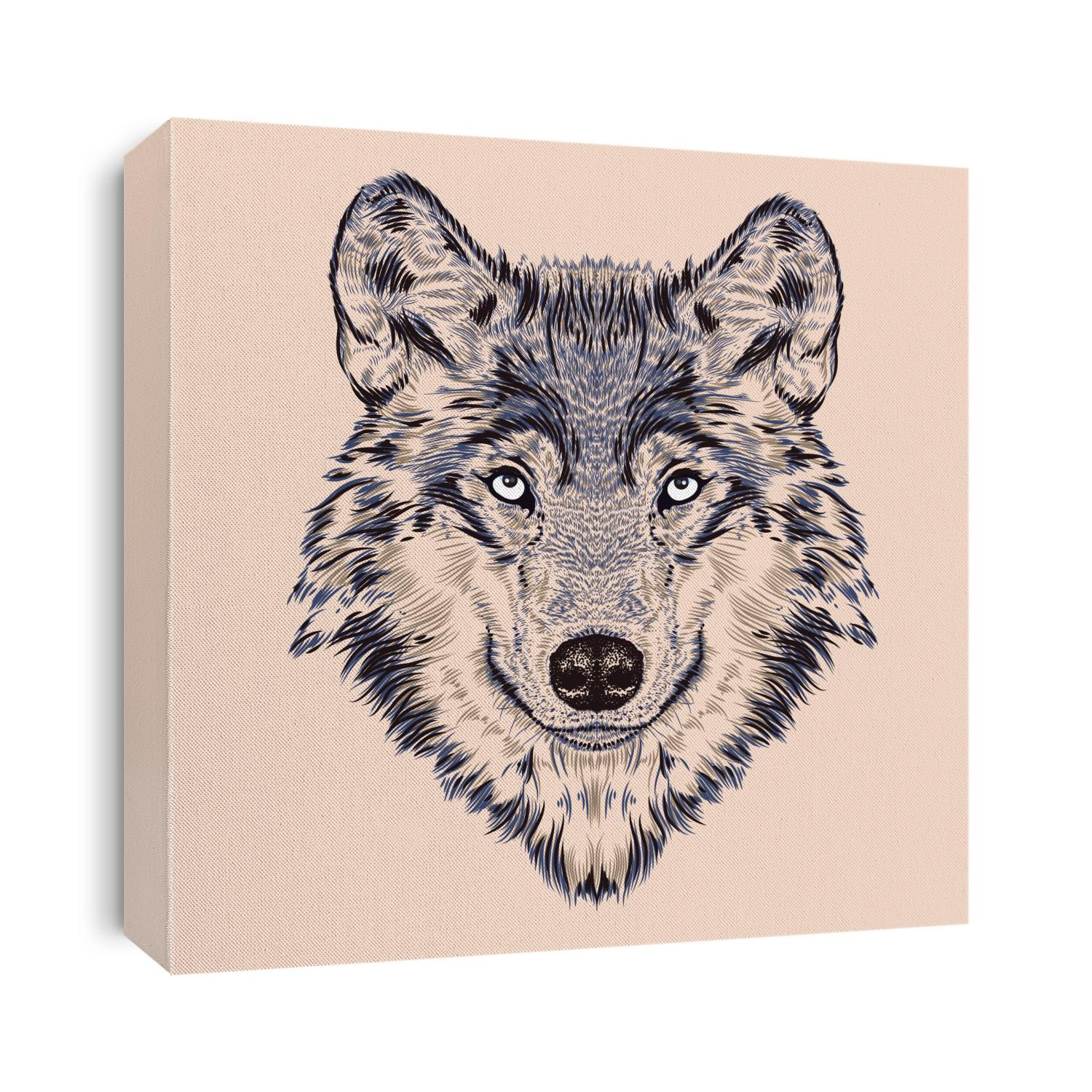 Big Beautiful Wild Blue Wolf Portrait
