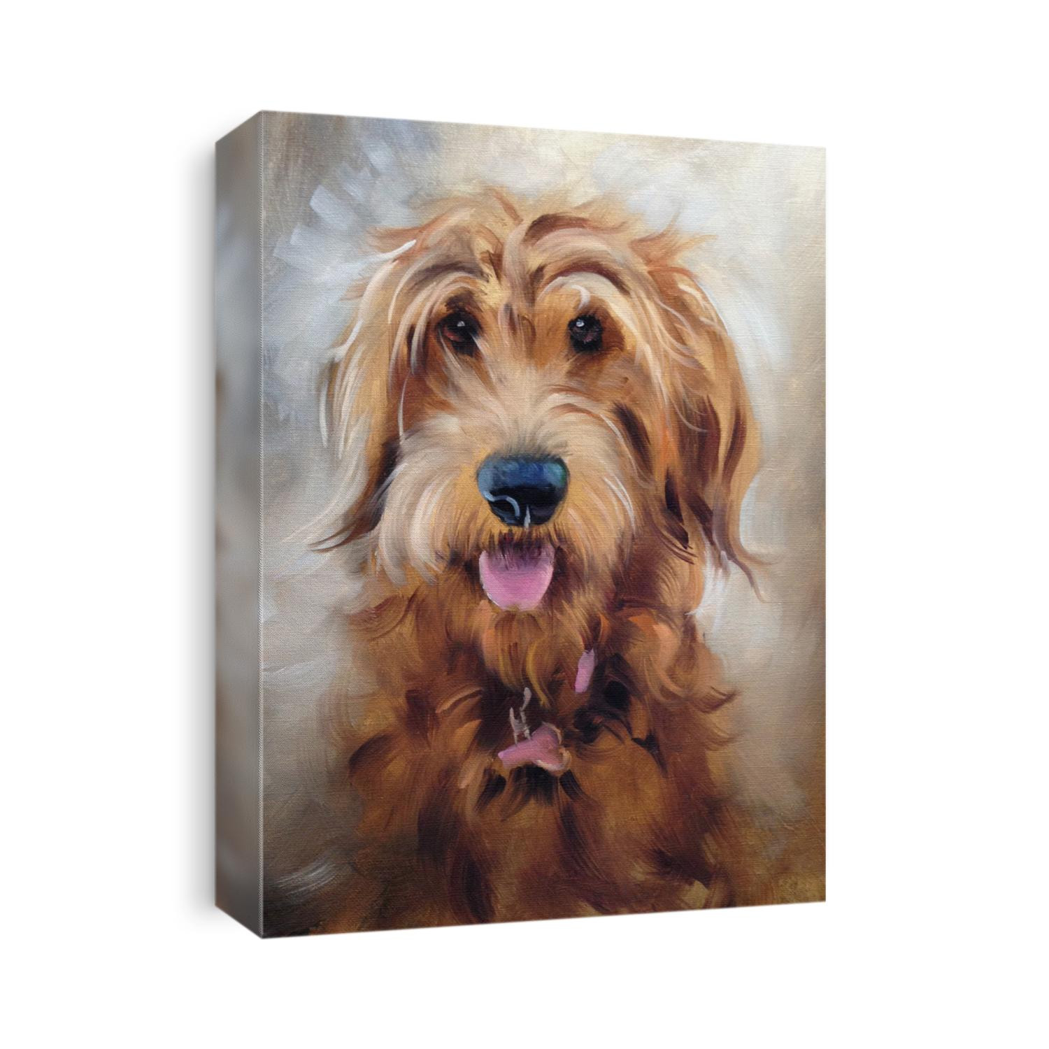 oil painting of golden dog