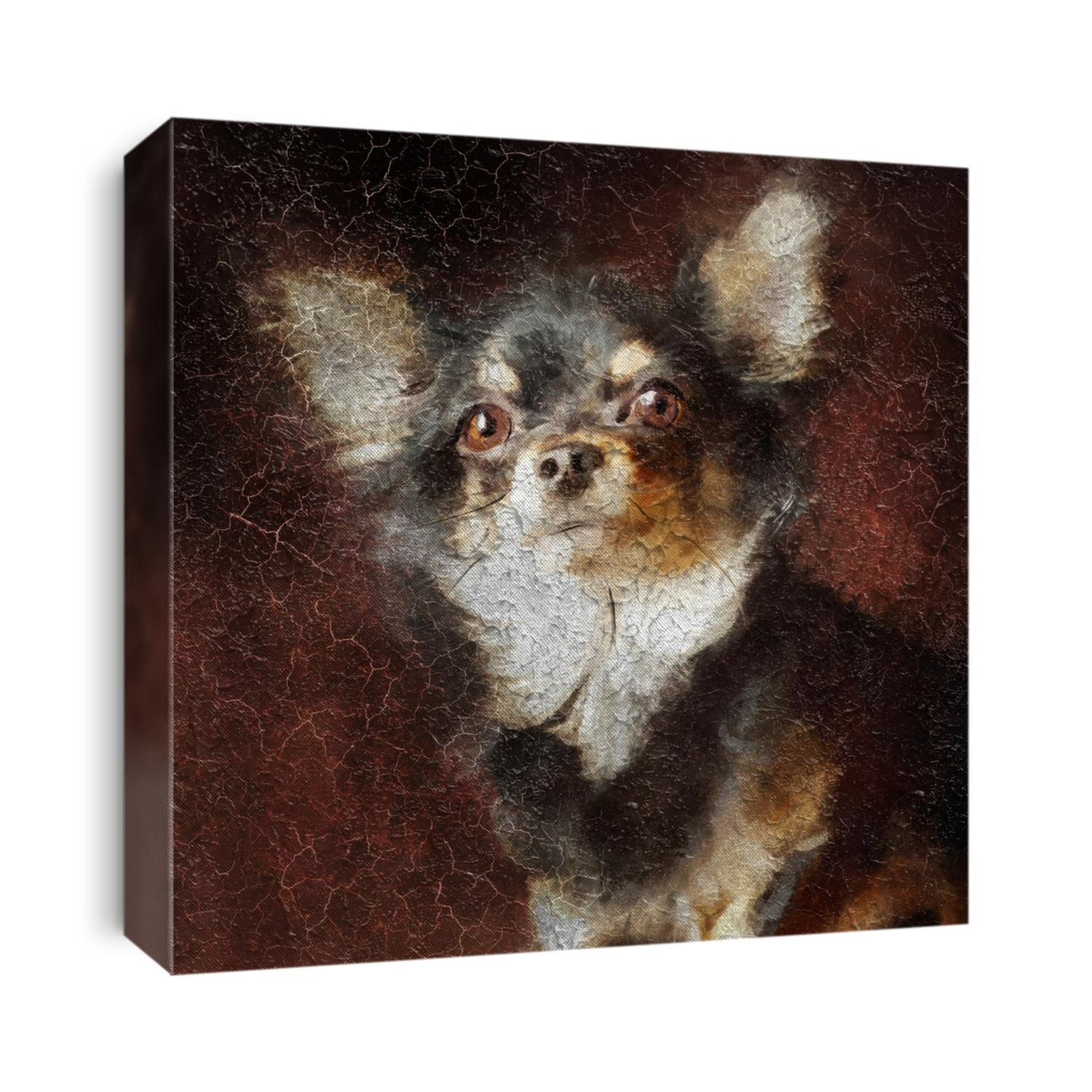 Chihuahua portrait. Simulation of old painting style