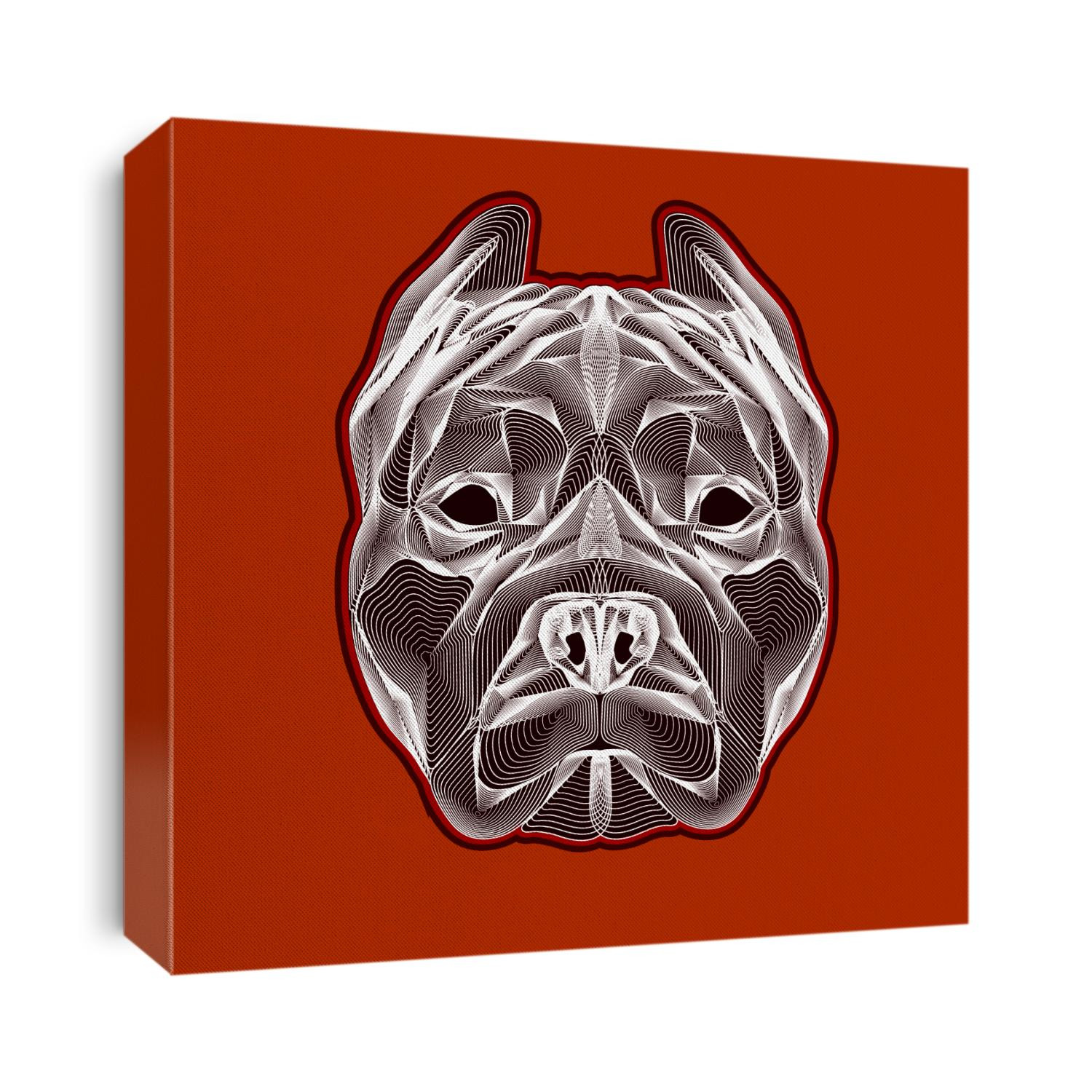 Pit bull head linear logo