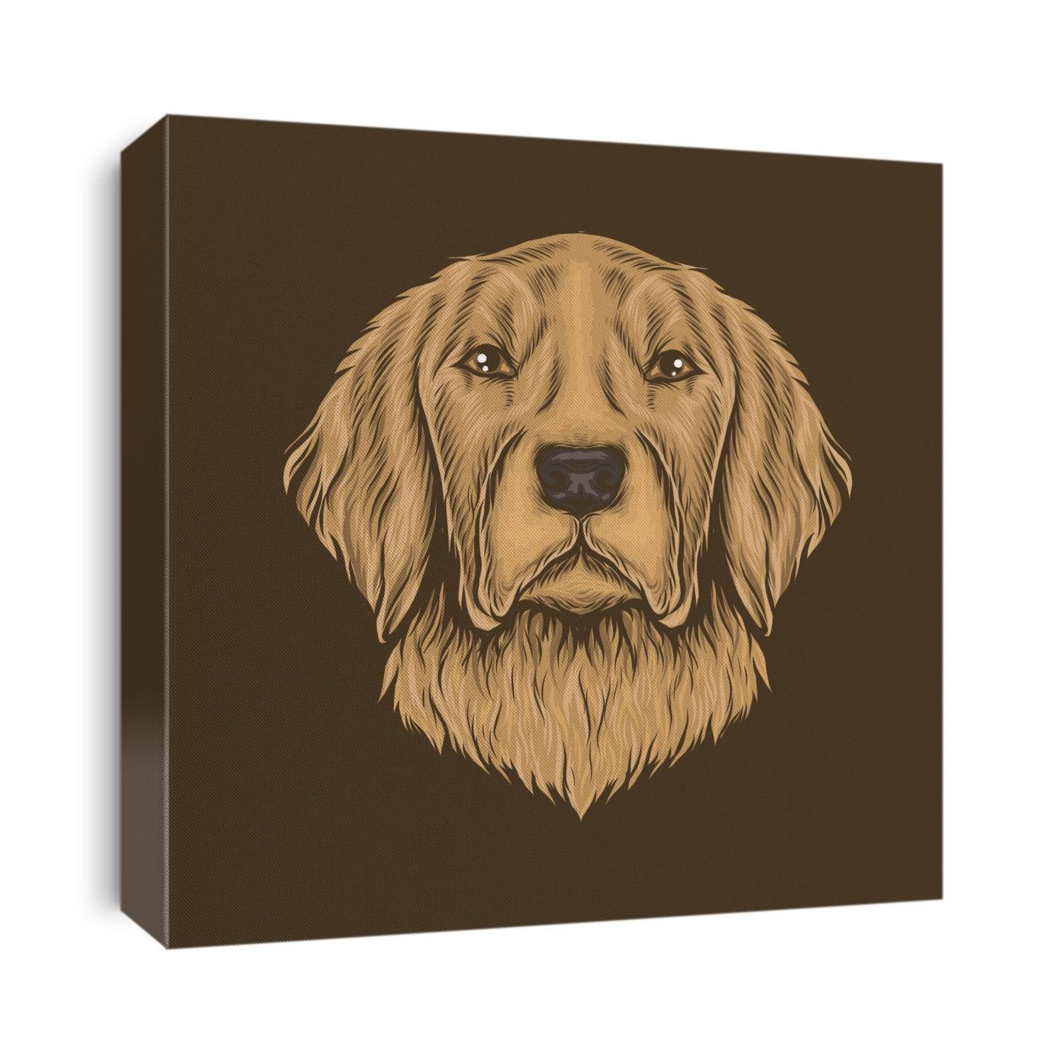 Hand drawing vintage golden retriever head vector illustration