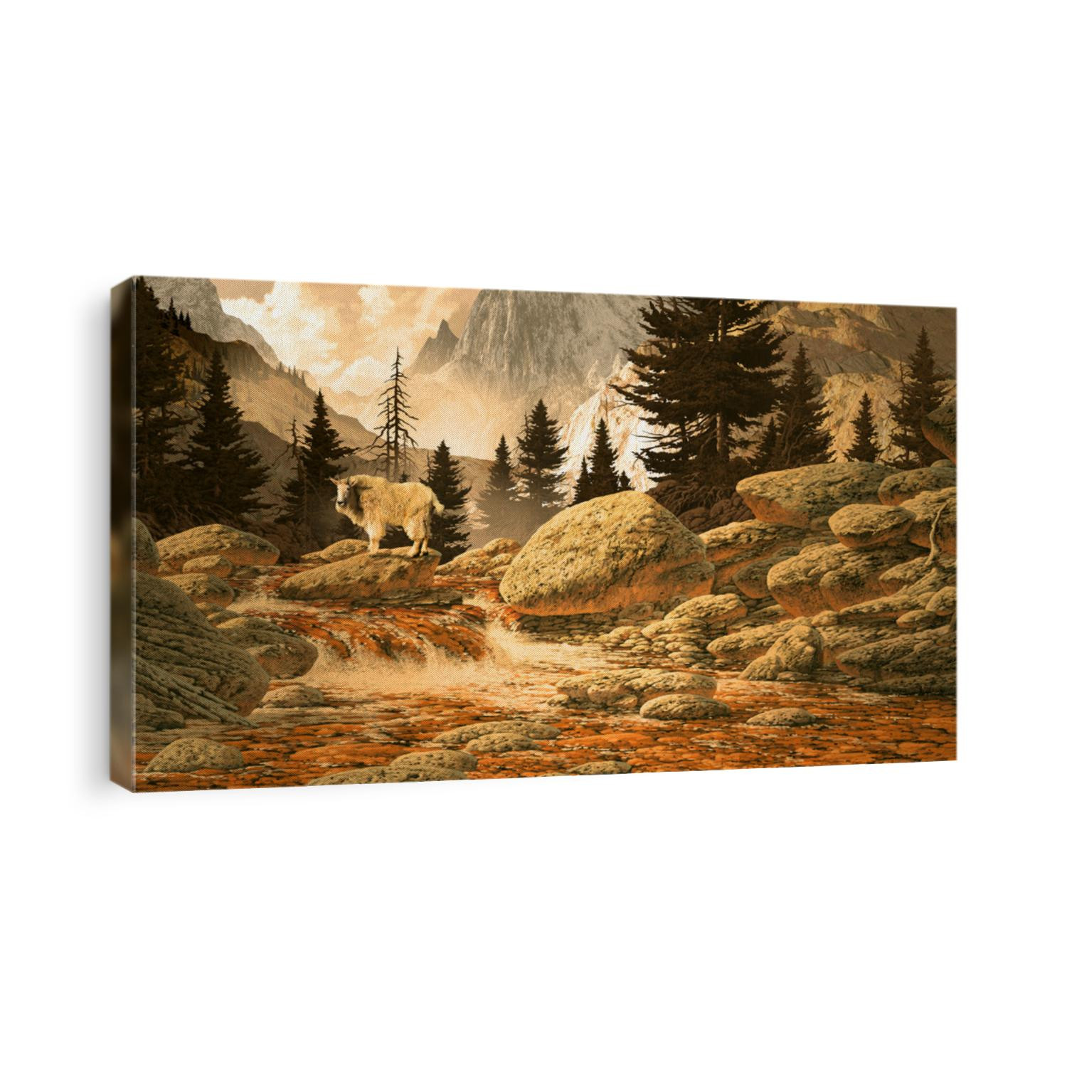 Mountain Goat / Image from an original 18x35 painting by Larry Jacobsen. / AF-066