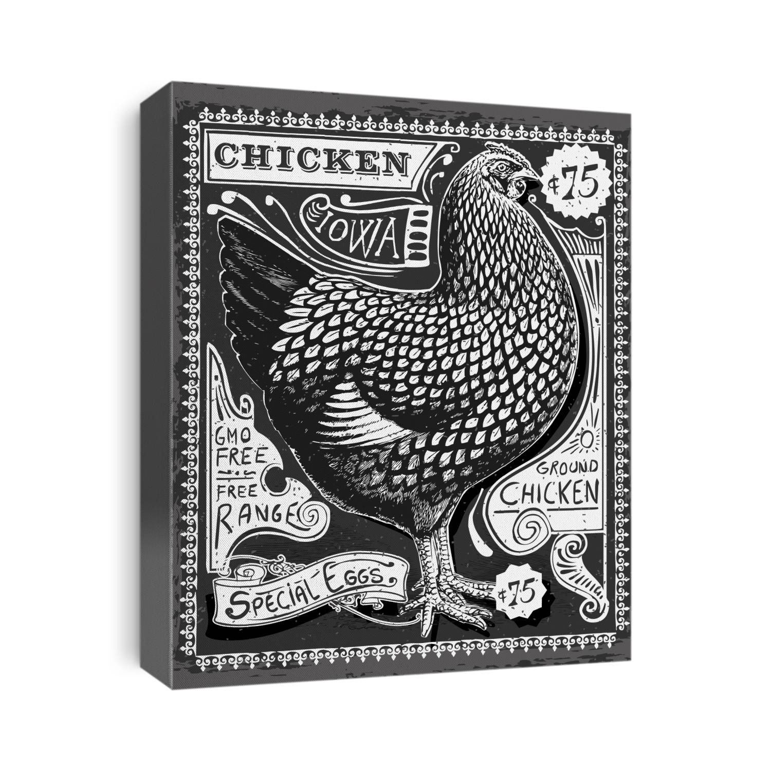 Vintage rooster poultry Butcher Blackboard Chicken Beef. Butchery Hen Food Chalk Board Shop. Retro Menu Restaurant Blackboard Diagram. Street Food Vintage Bar Menu Background Infographic Vector Image