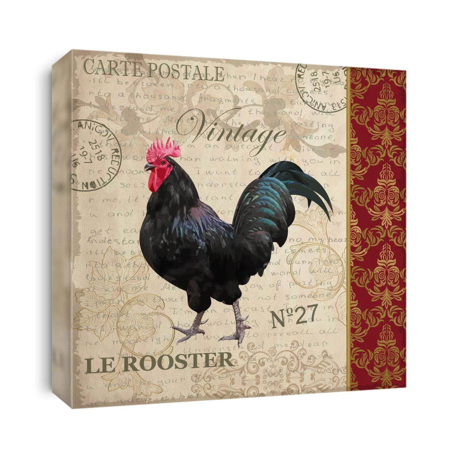 Vintage postcard with rooster.