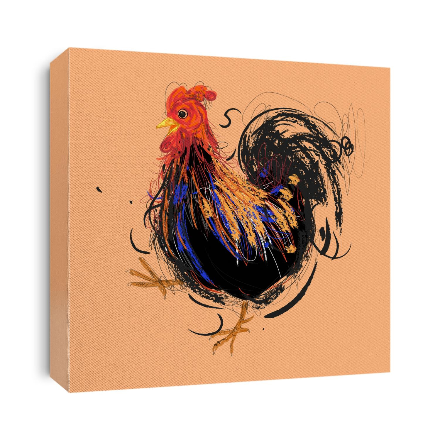Rooster character icon sign vector illustration. Rough,line art,artistic,grunge,engraving.