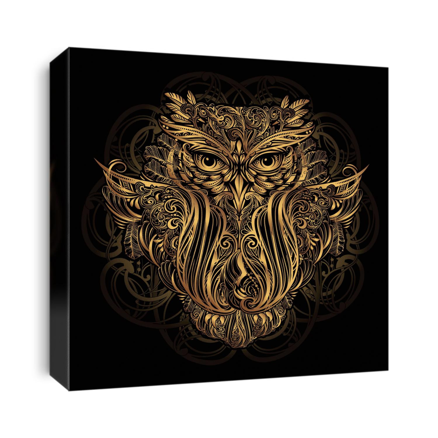 Hand drawn ornate spiritual symbols, totemic and mascot Owl. It can be used for tattoo and embossing or coloring. Ethnic patterned illustration in Boho style
