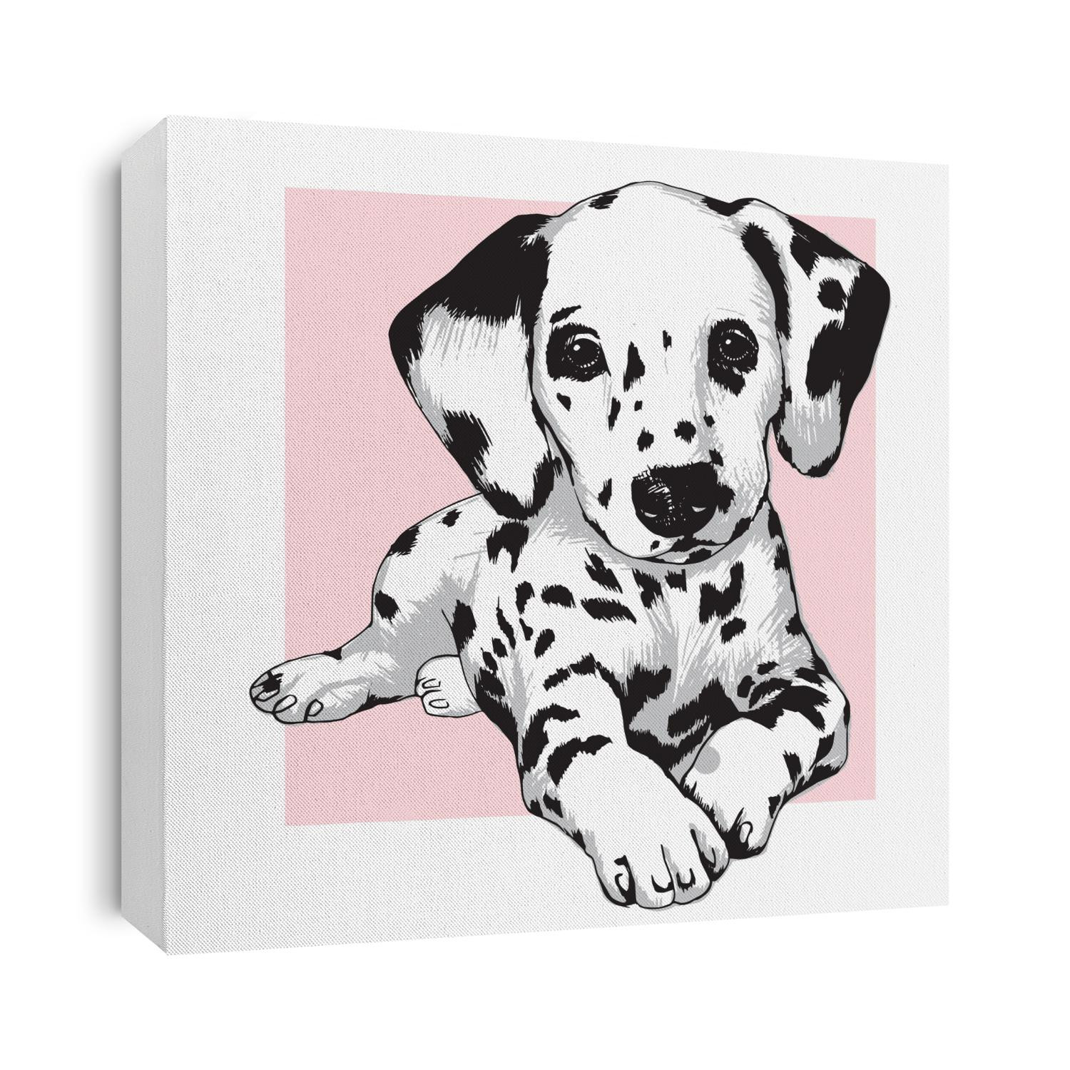 Cute Dalmatian puppy dog. Hand drawn vector illustration.