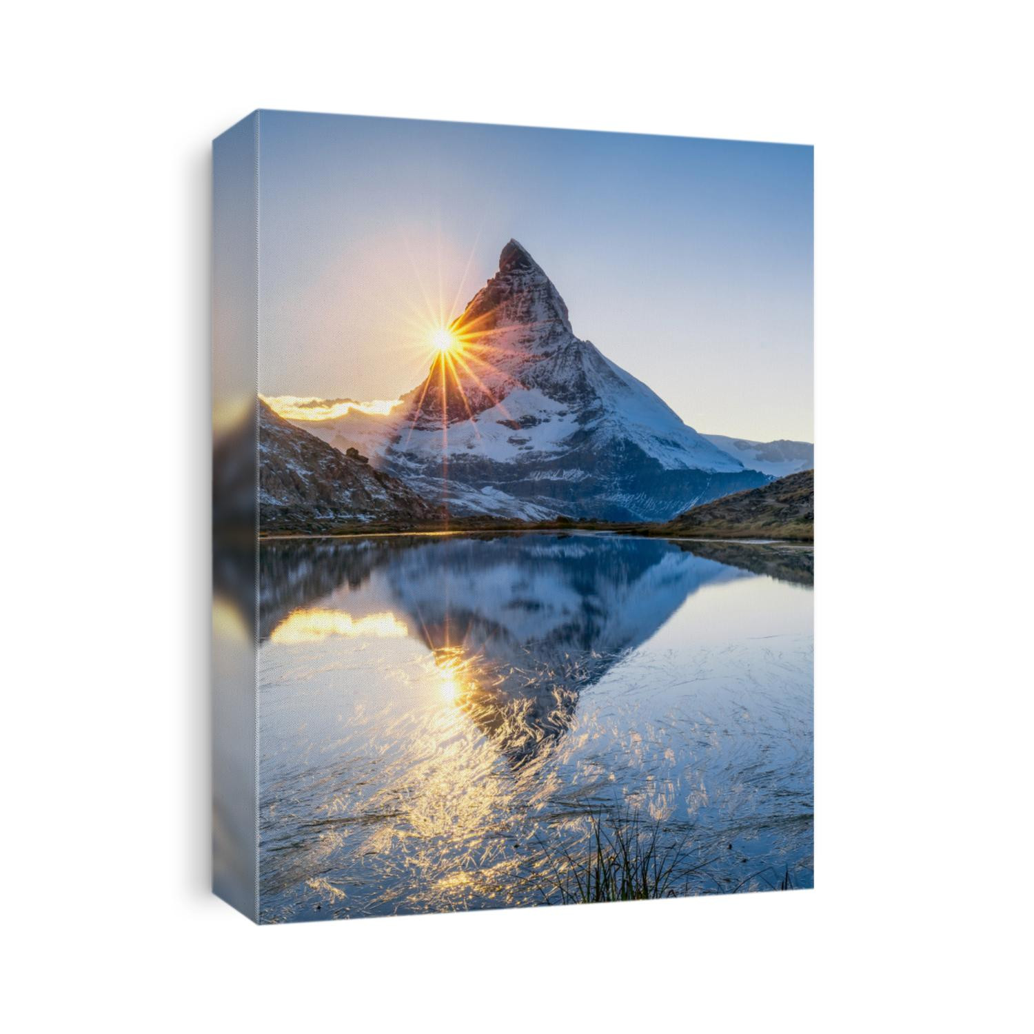 Riffelsee and Matterhorn mountain in Swiss, Canton of Valais, Switzerland