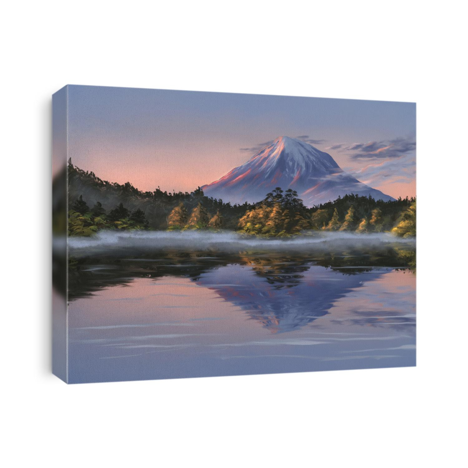 Lonely mountain in autumn evening