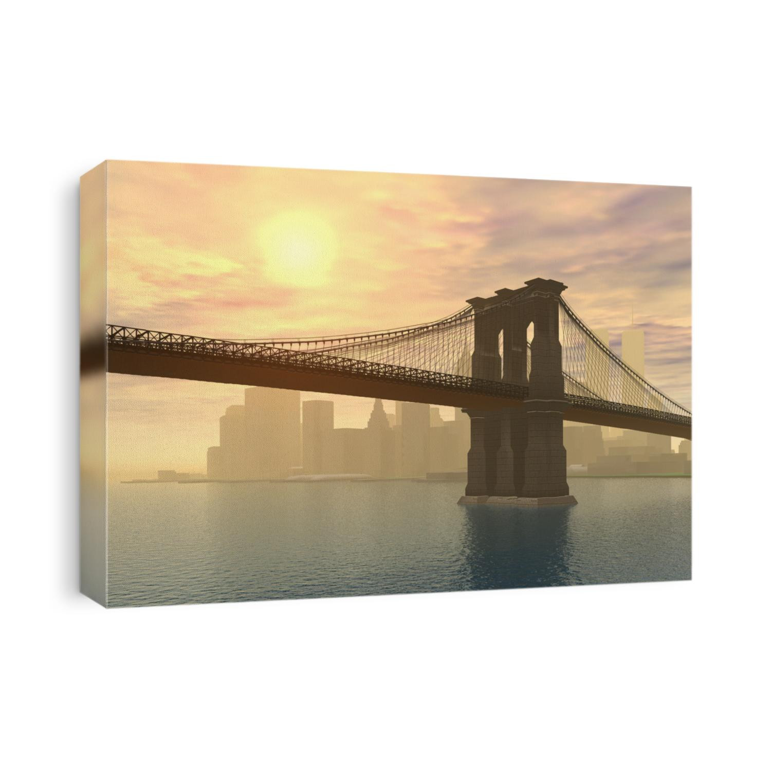 Brooklyn Bridge in New York Computer generated 3D illustration