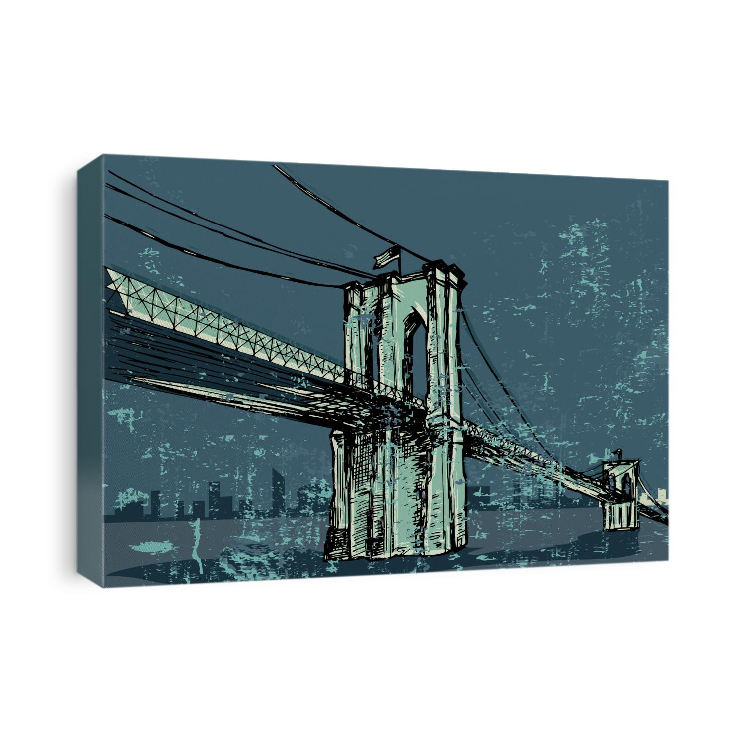 Hand drawn Brooklyn Bridge - vector