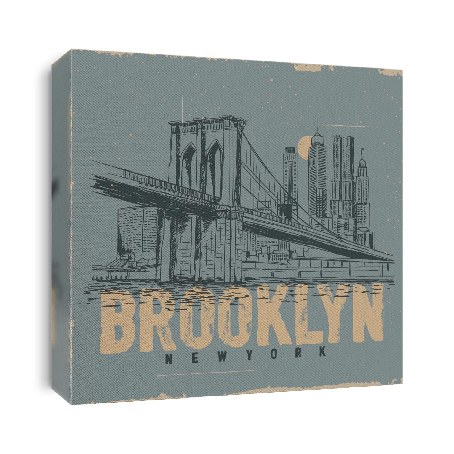 Brooklyn city. İllustration drawing city graphic. Tee graphic design