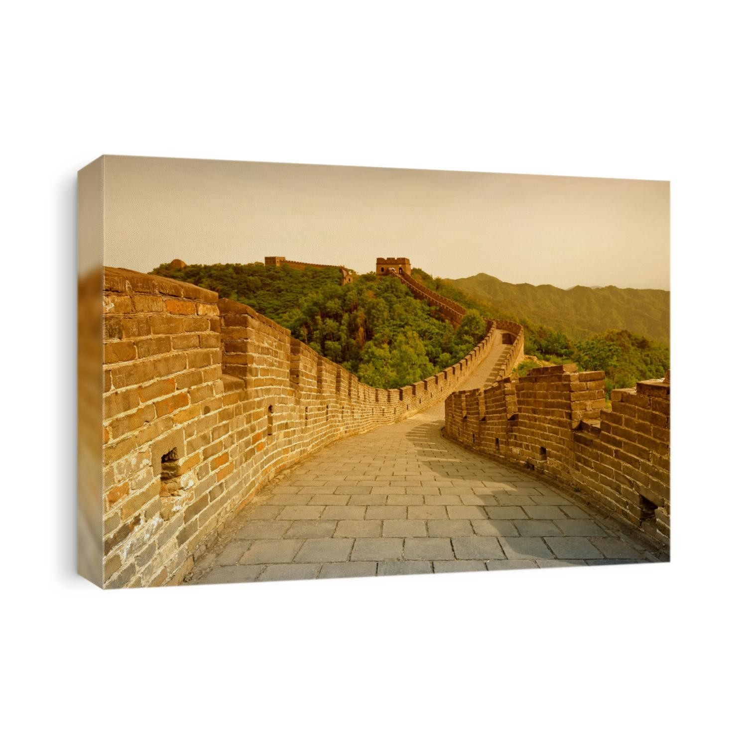 Great Wall of China in warm sunset light
