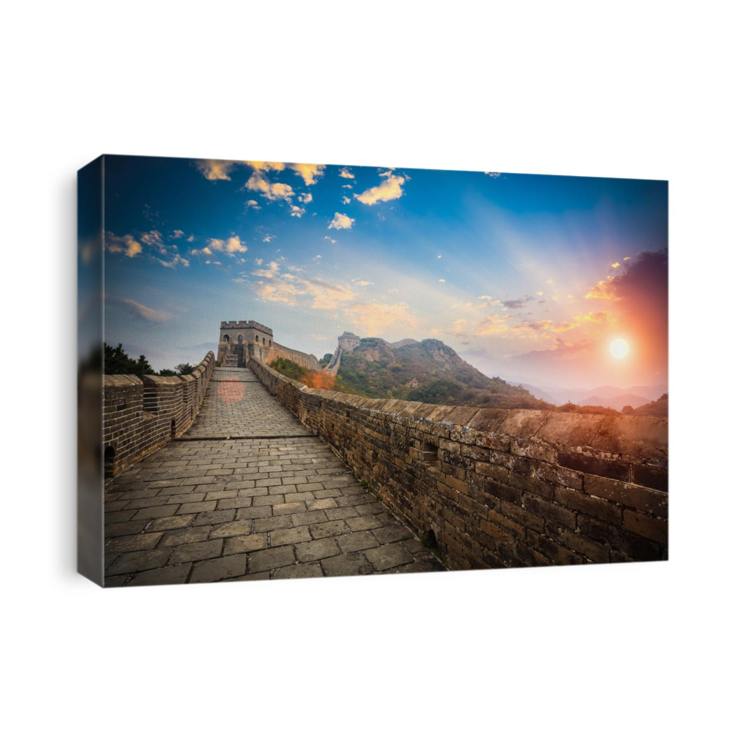 the great wall with sunset glow,jinshanling,China