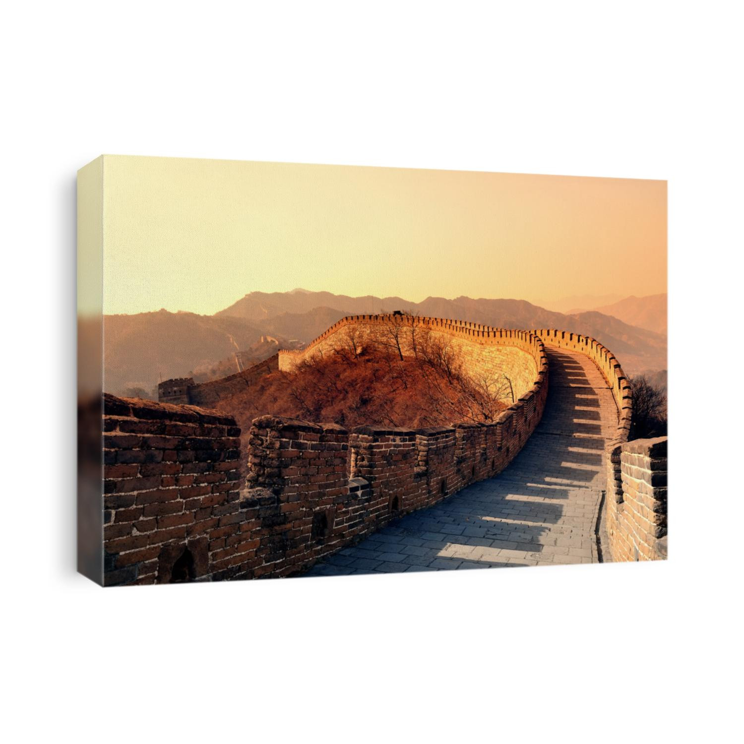 Great Wall in the morning with sunrise and colorful sky in Beijing, China.