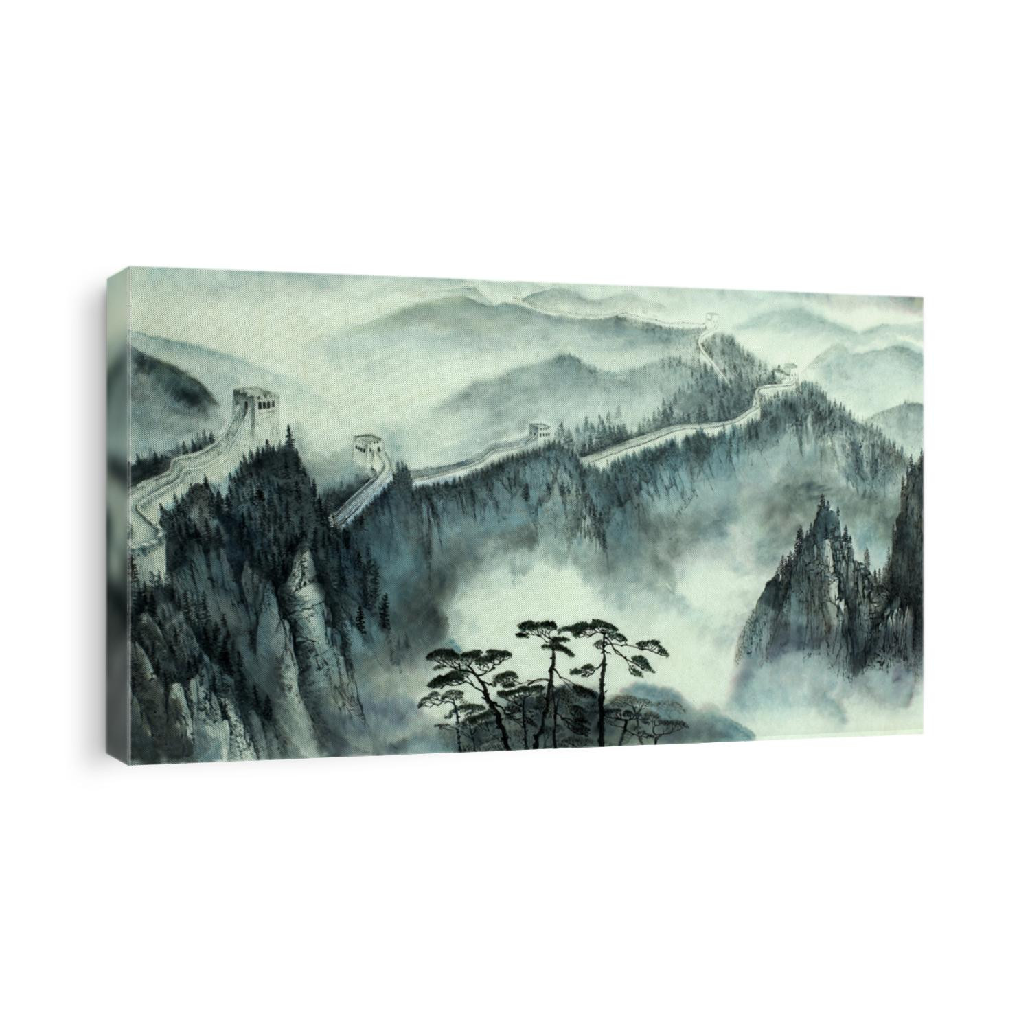 misty landscape with the great Chinese wall